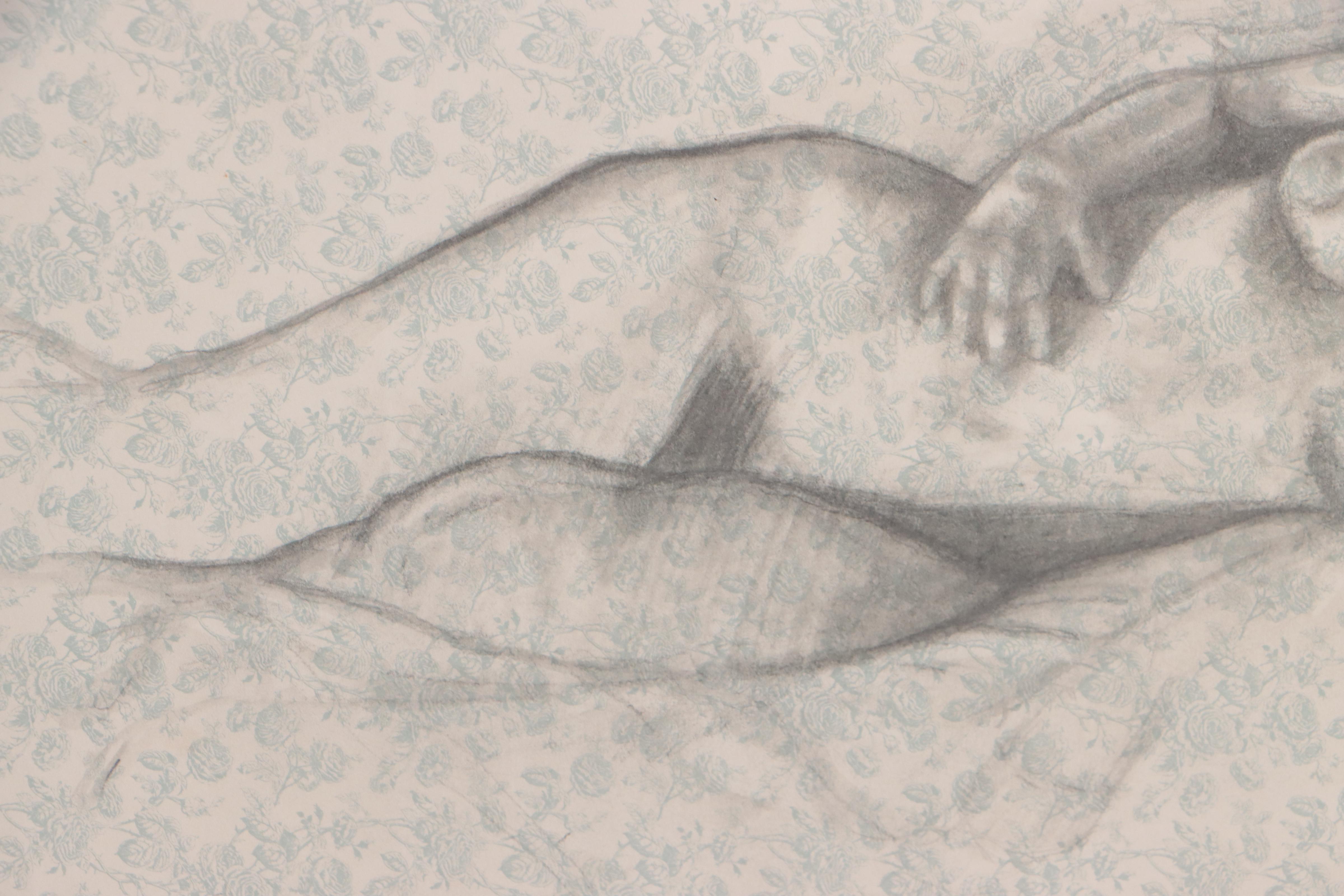Cynthia Gregory Graphite Drawing of Female Nude "Wallflower," 2006