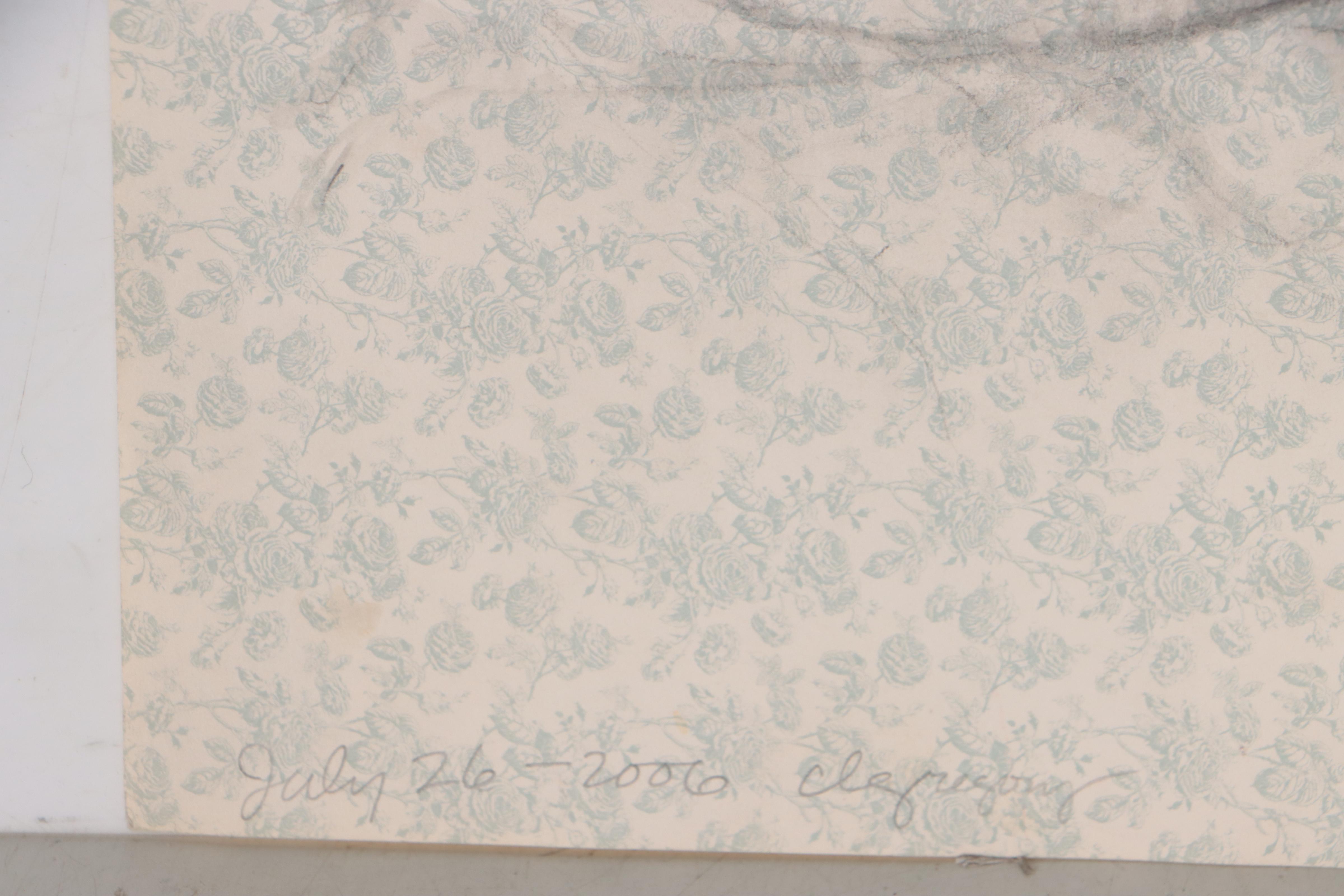 Cynthia Gregory Graphite Drawing of Female Nude "Wallflower," 2006