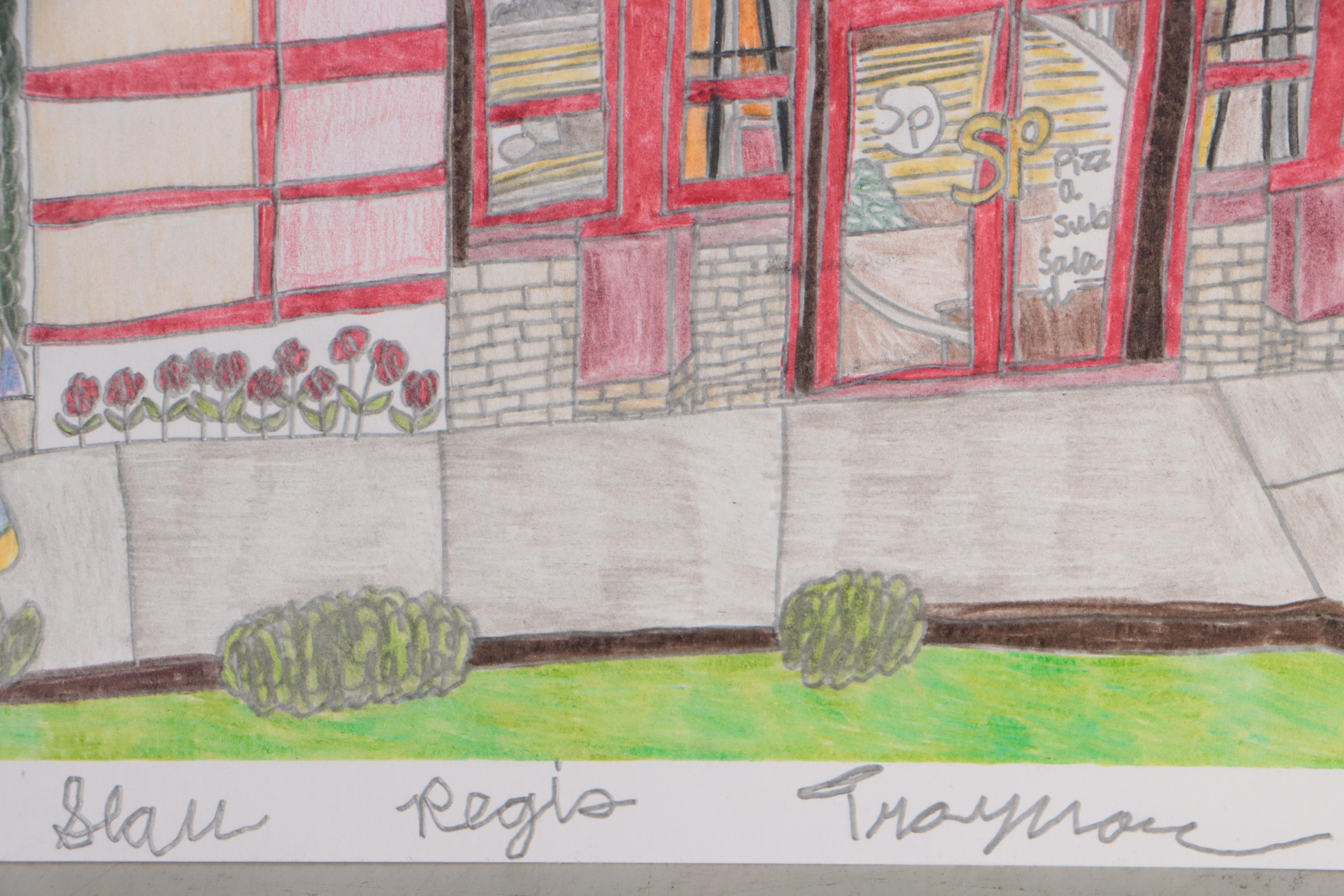 Sean Regis Traynor Drawing "Simba's Pizza," 21st Century