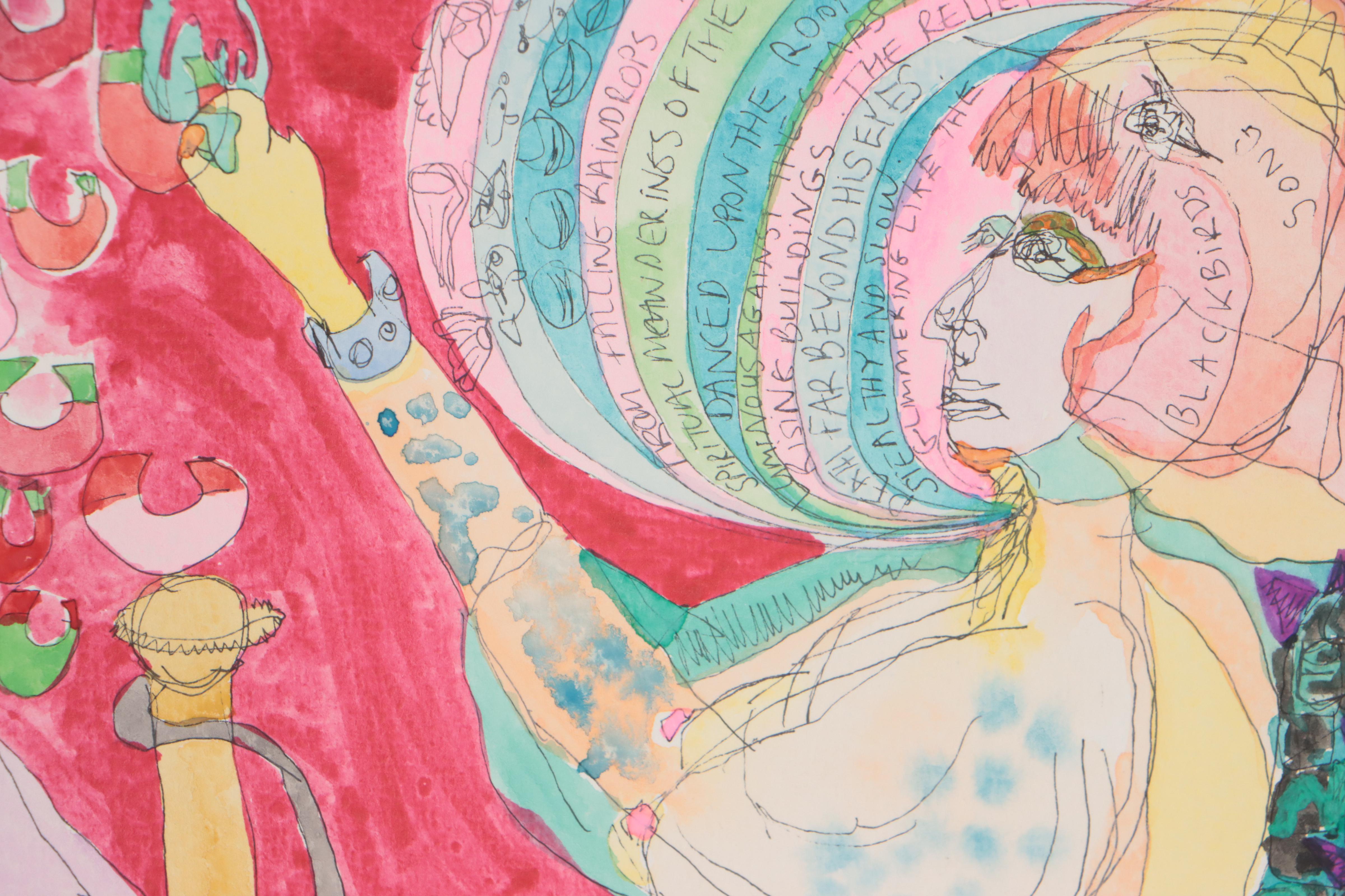 Helen Bryant Mixed Media Painting "Hanging On With Magnets," 2020