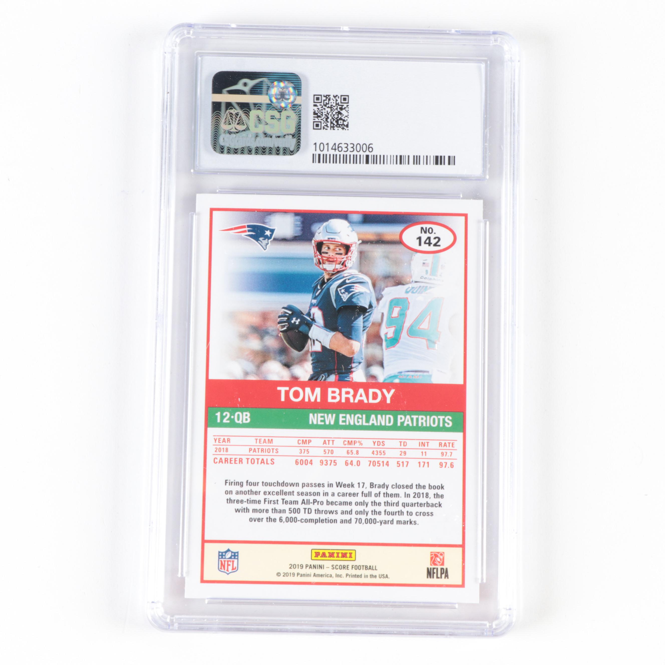 2019 Score Tom Brady #142 Graded CSG 8.5 NM/Mint+ Football Card