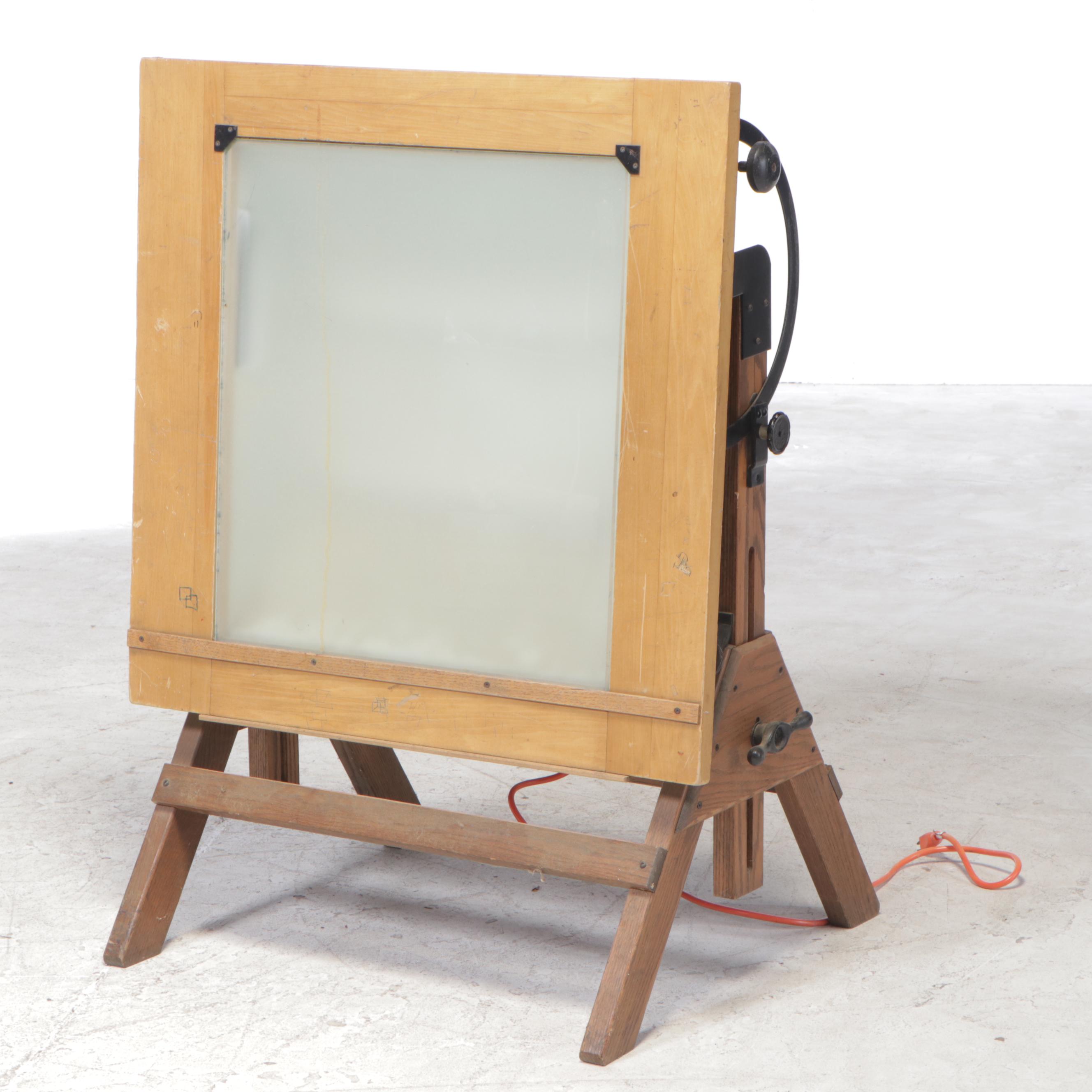 Hamilton Mfg. Company Vintage Lighted Drafting Table