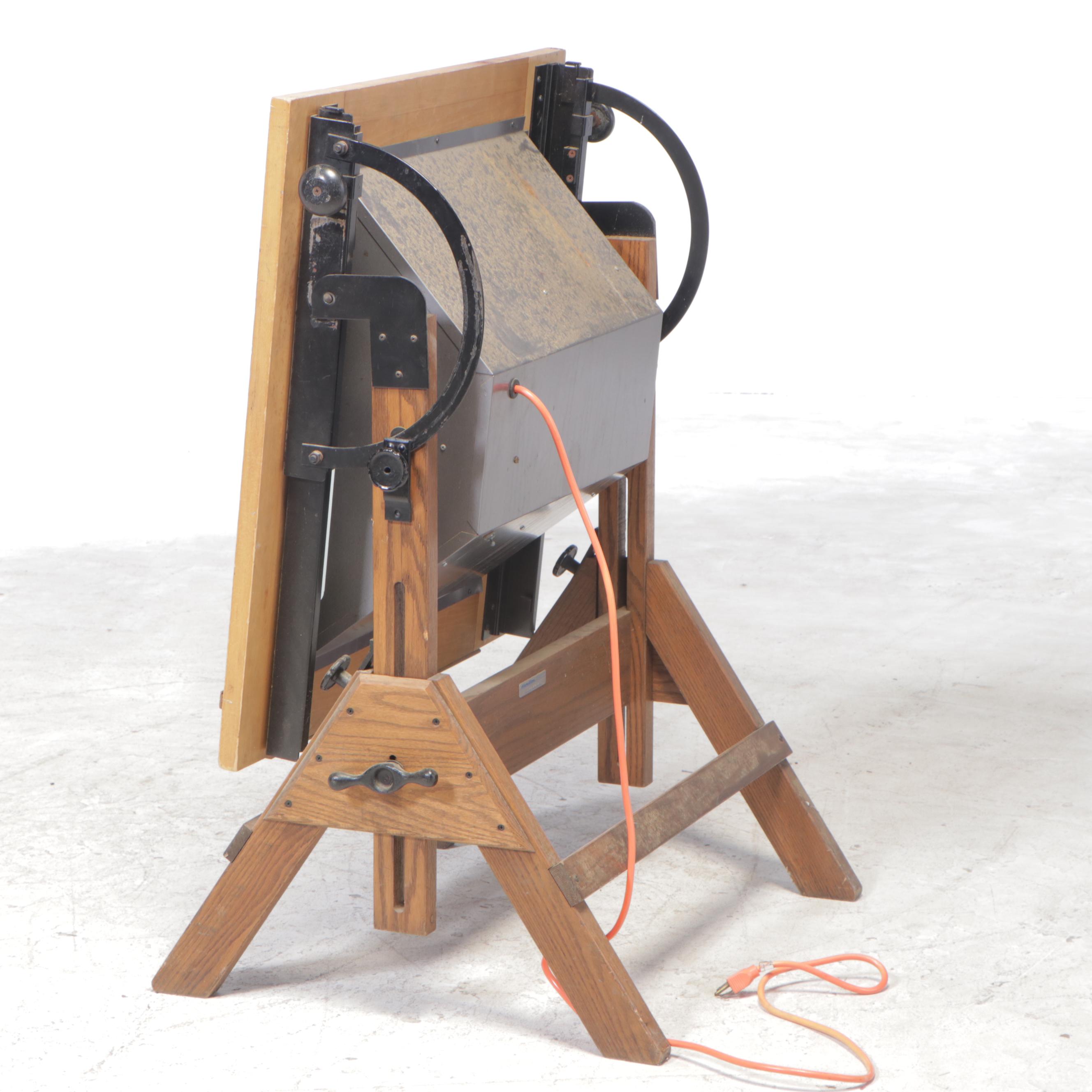 Hamilton Mfg. Company Vintage Lighted Drafting Table