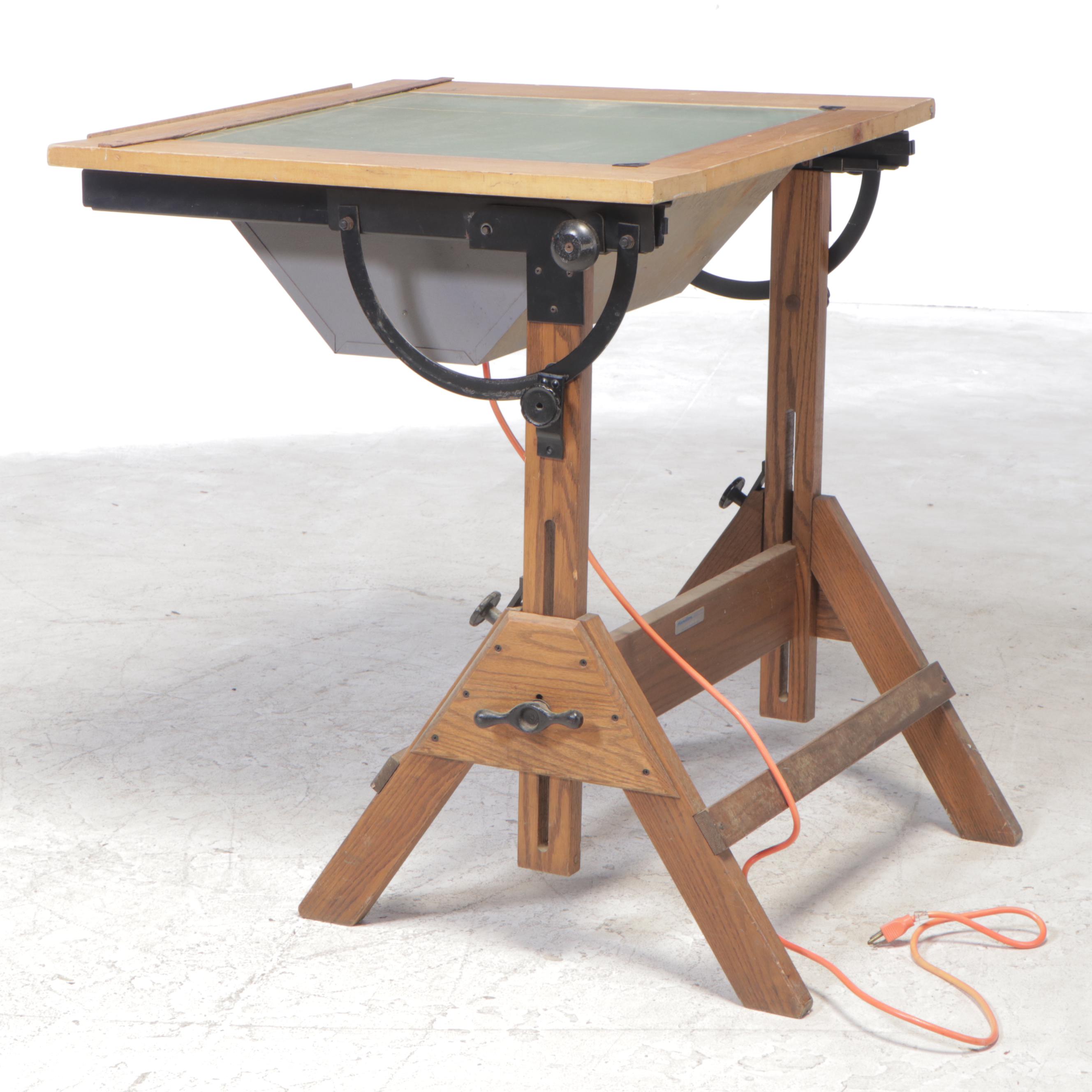 Hamilton Mfg. Company Vintage Lighted Drafting Table