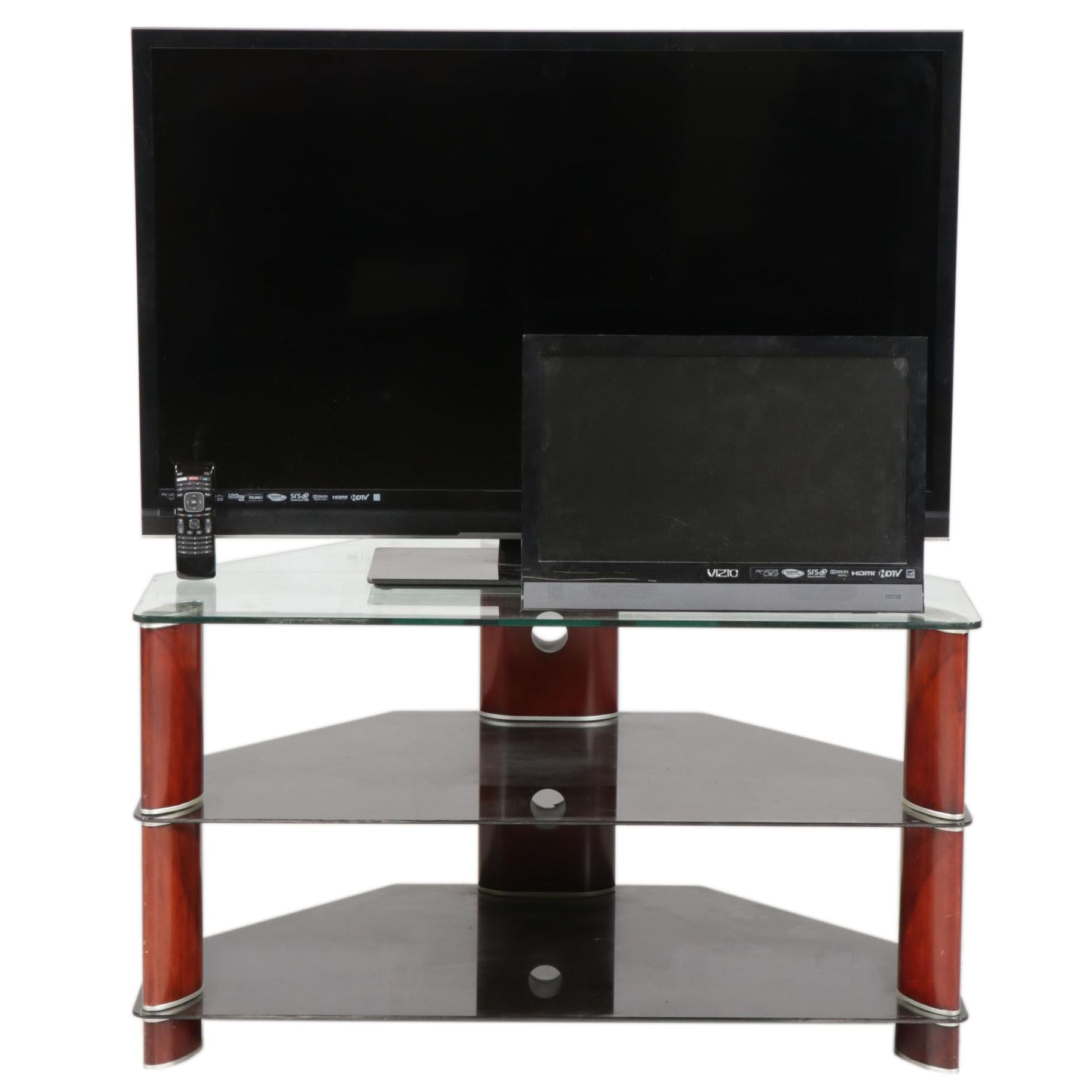 Vizio 47" M470SL and 22" Razor LED Smart Televisions with Tiered Glass TV Stand