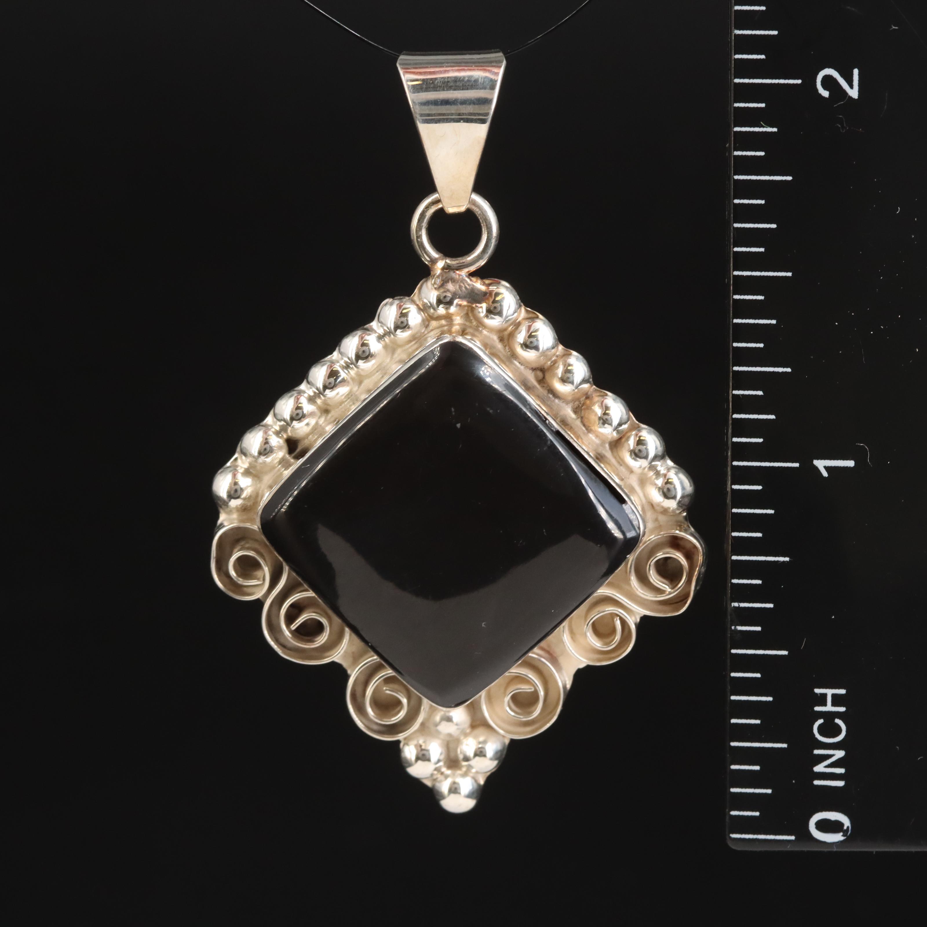 Mexican Sterling Inlay Pendant