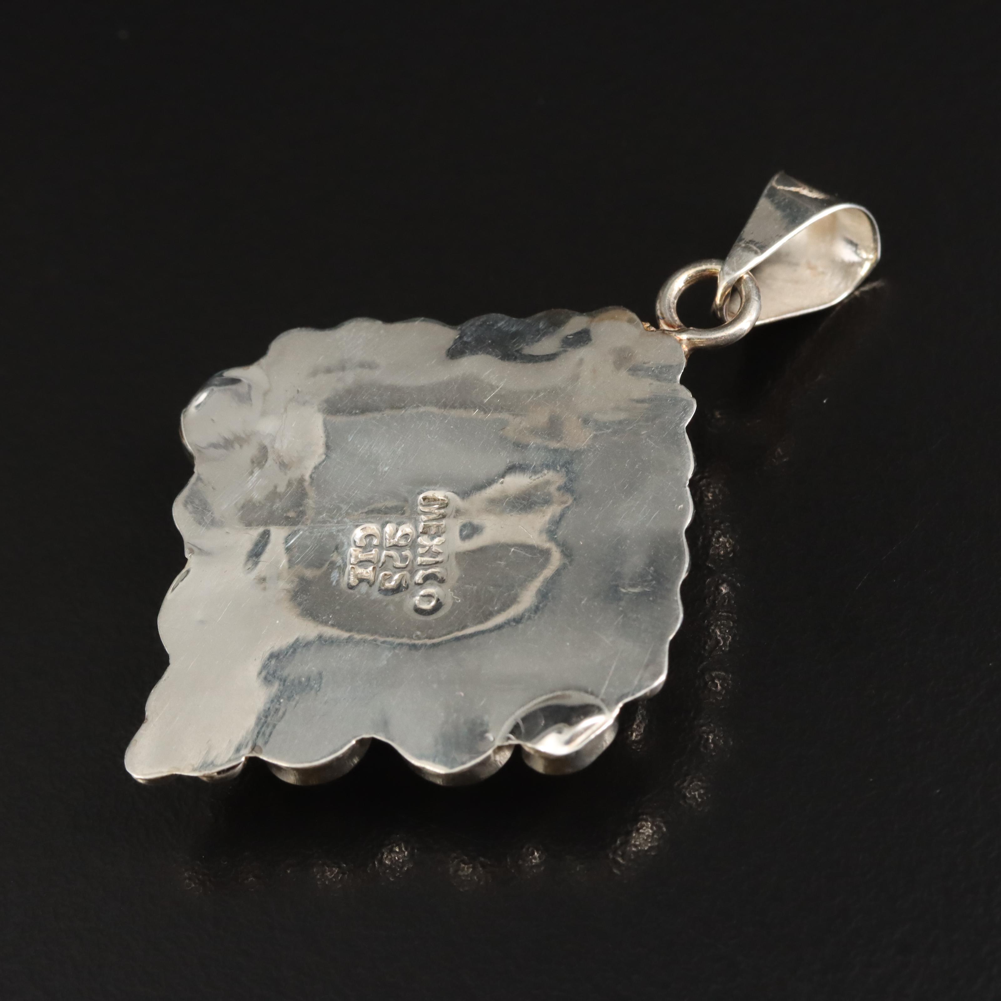 Mexican Sterling Inlay Pendant