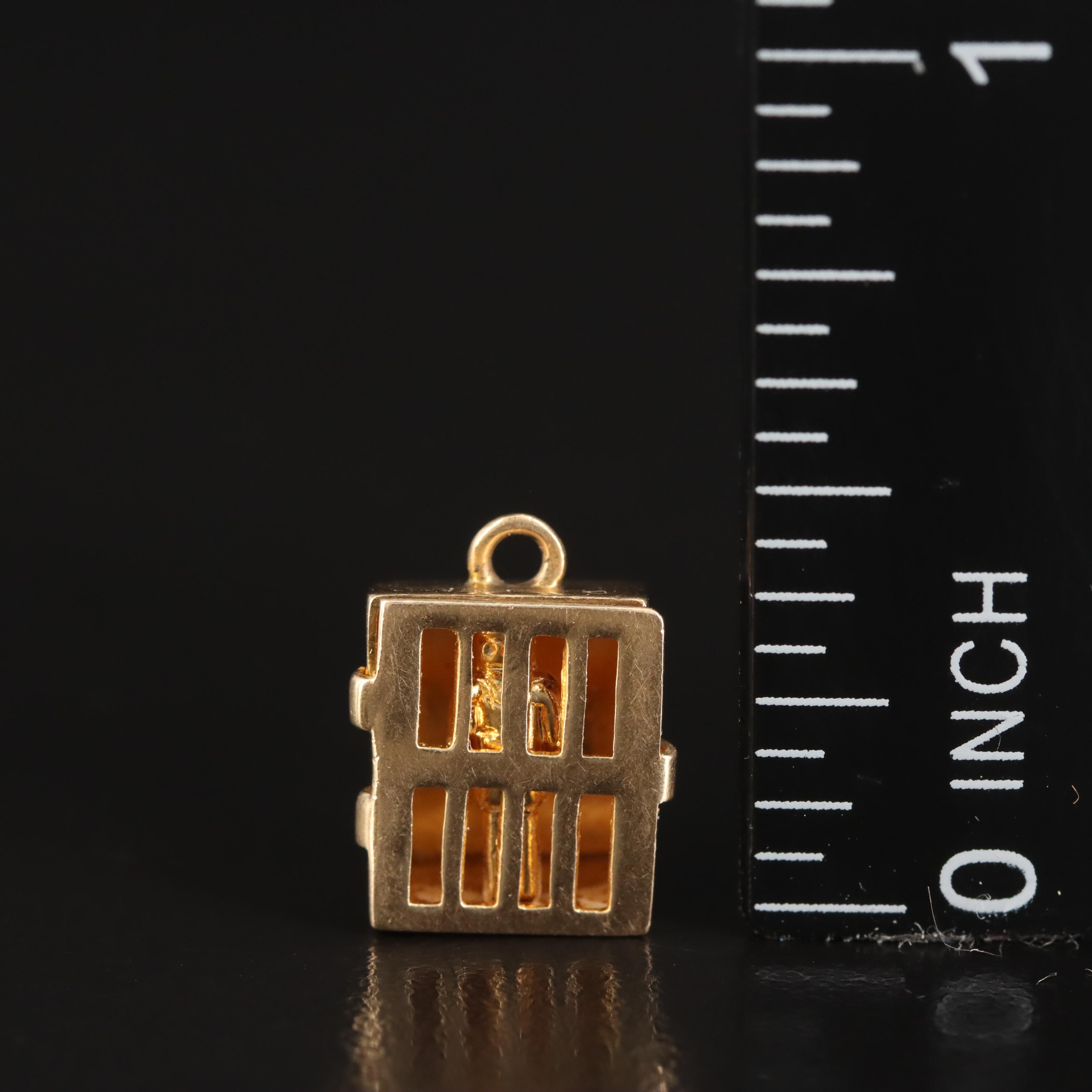 14K Jail Cell Charm