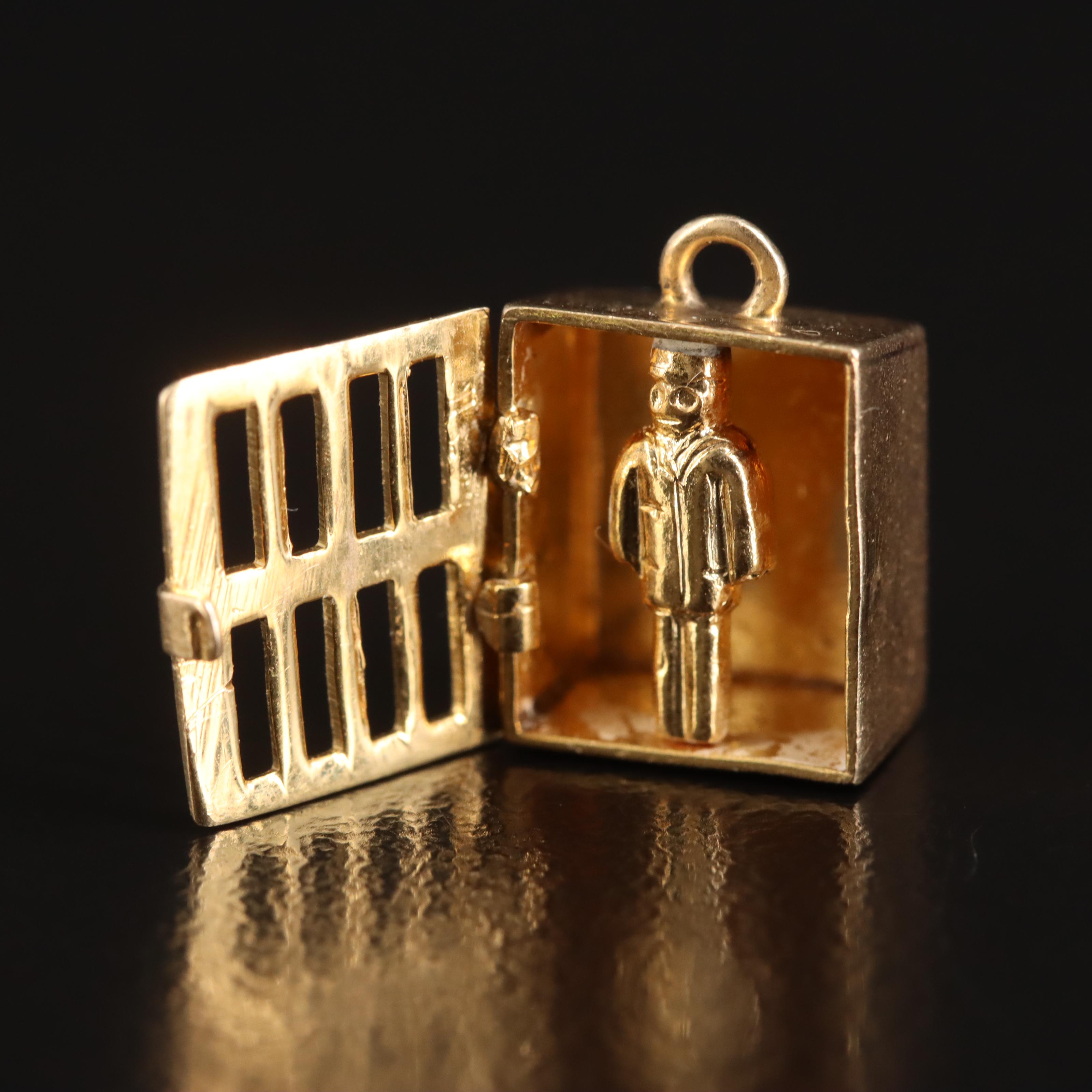 14K Jail Cell Charm