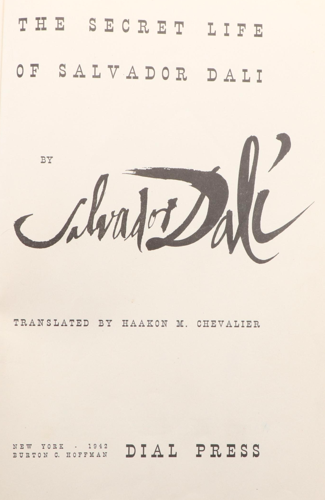 First American Edition "The Secret Life of Salvador Dalí" by Salvador Dalí, 1942