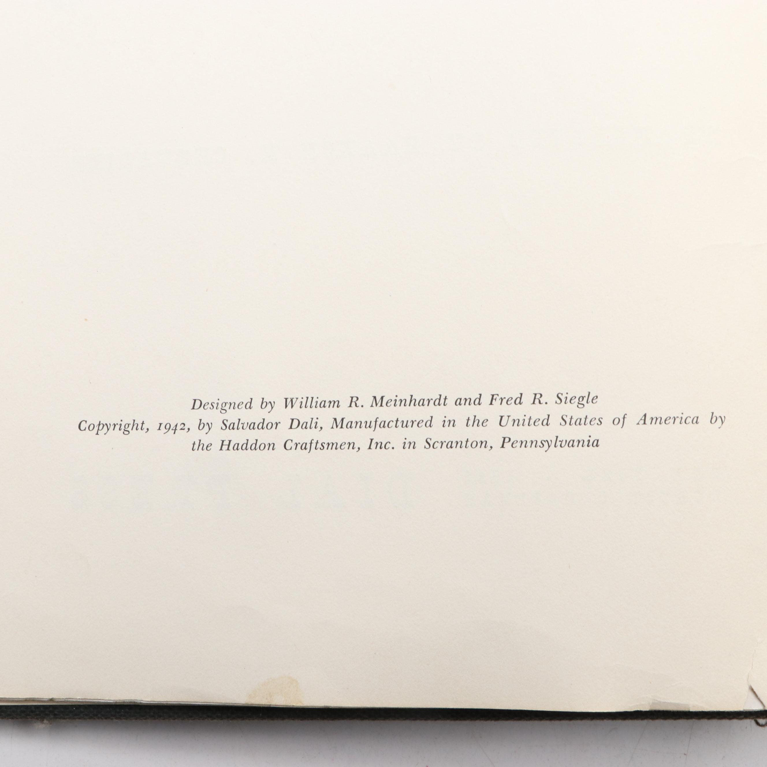 First American Edition "The Secret Life of Salvador Dalí" by Salvador Dalí, 1942