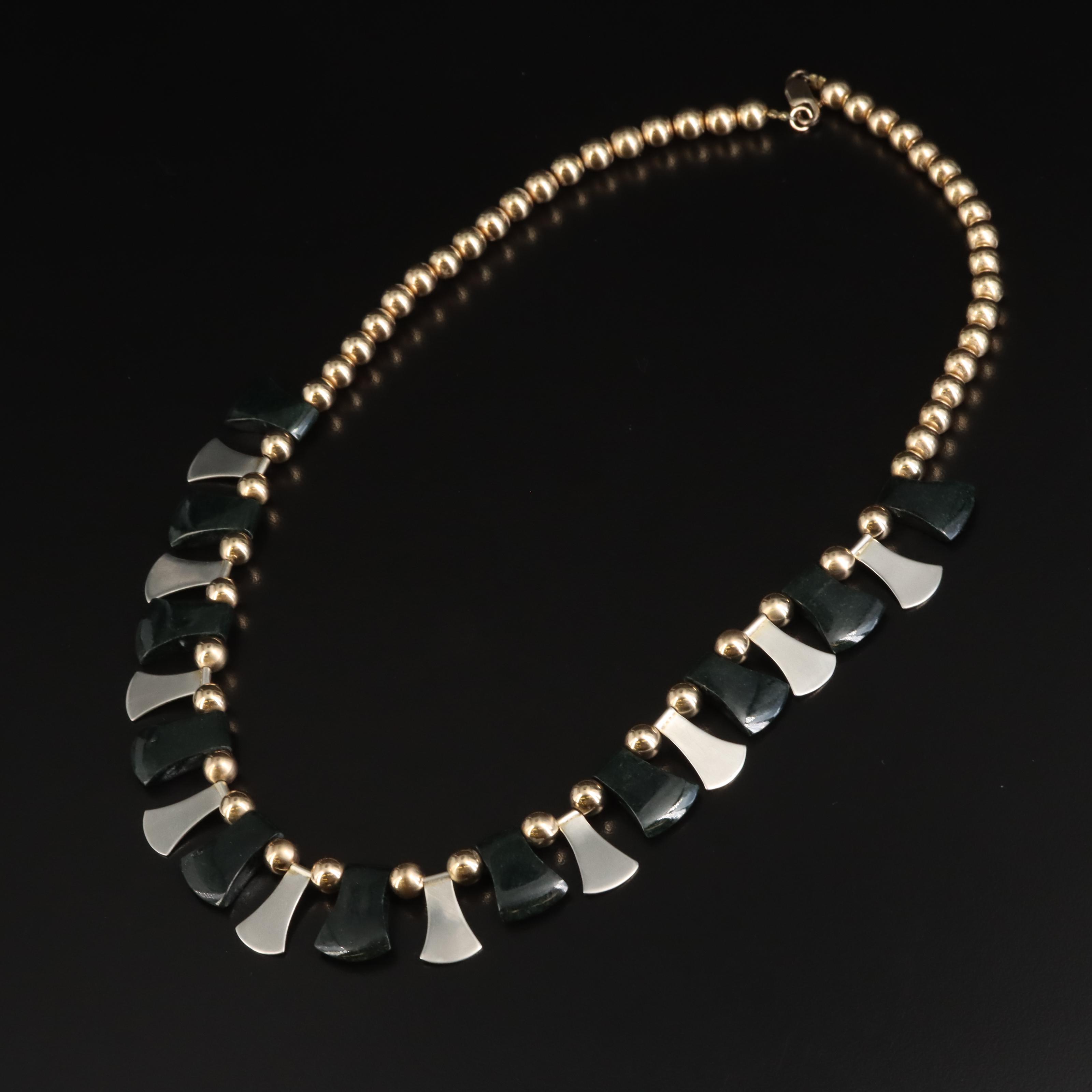 Gold-Filled Nephrite Necklace