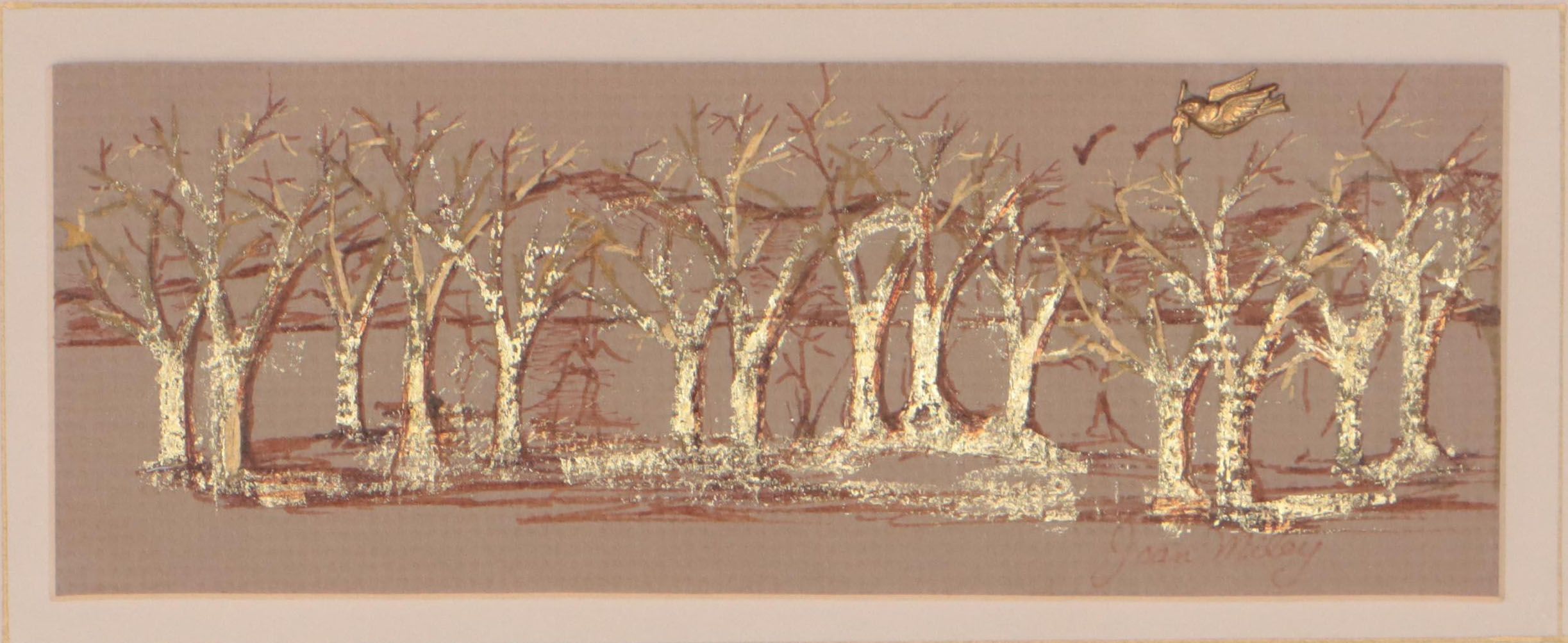 Joan Miley Mixed Media Drawing of Trees