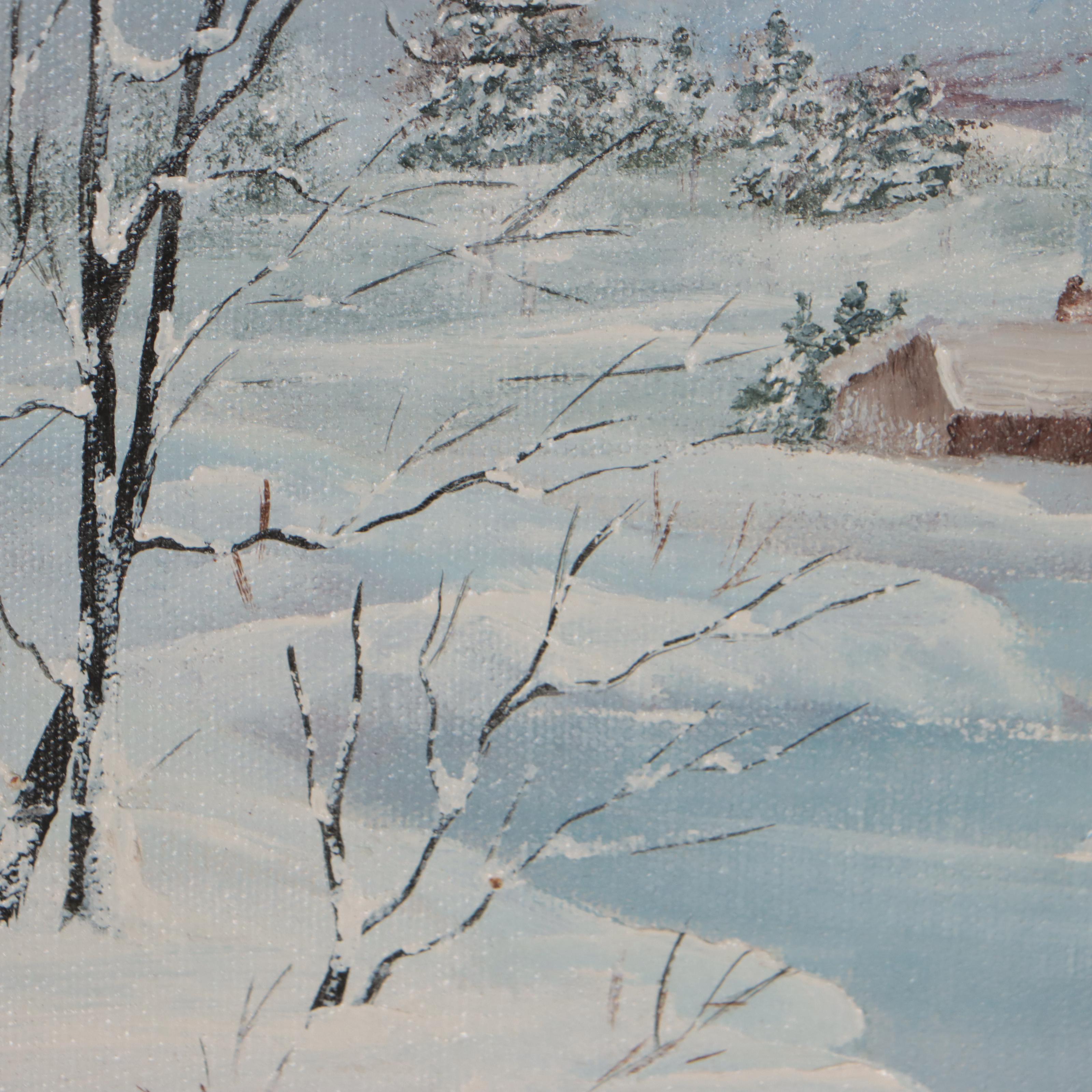 Landscape Oil Painting of Winter Scene