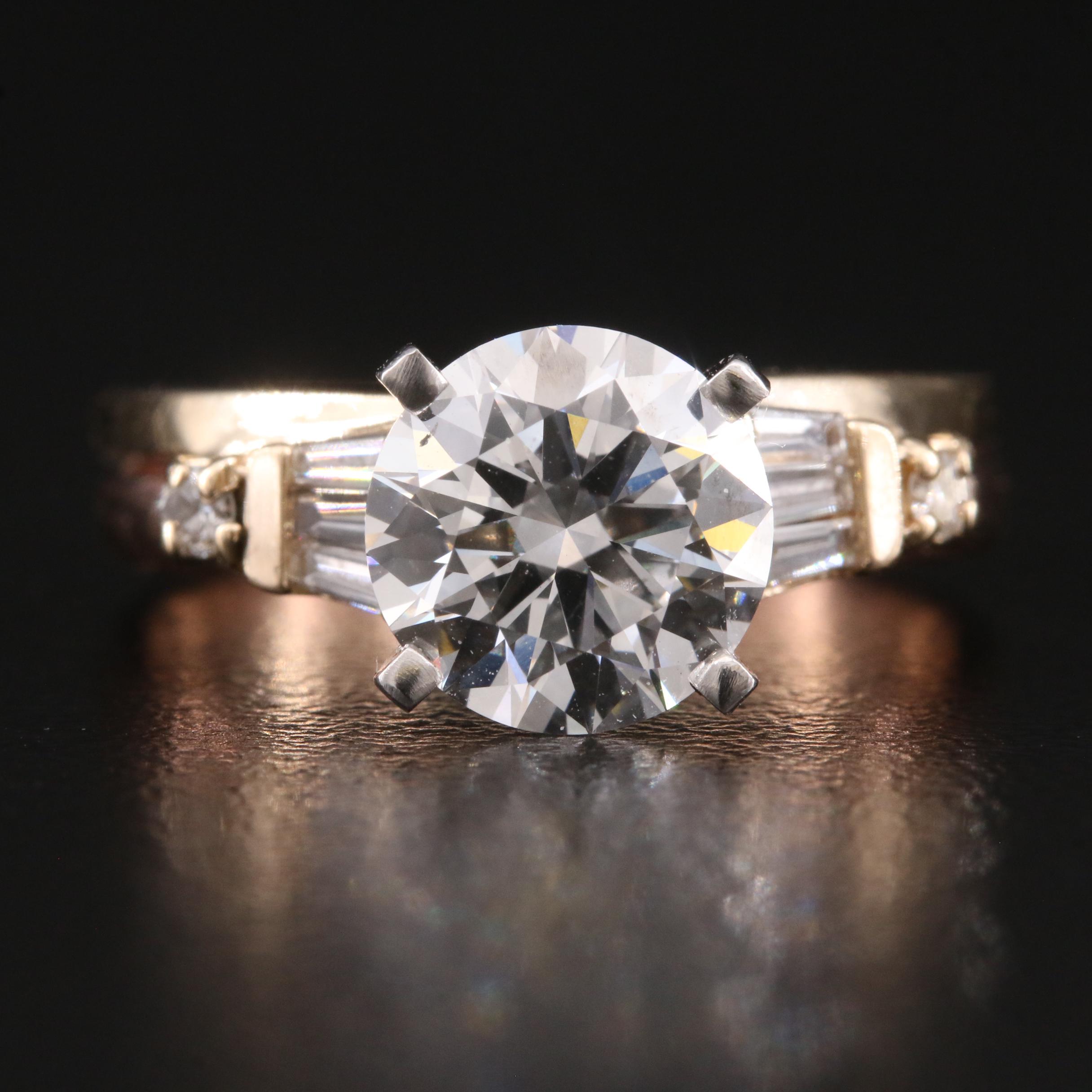 14K 2.38 CTW Lab Grown Diamond Ring with Platinum Top with IGI Report