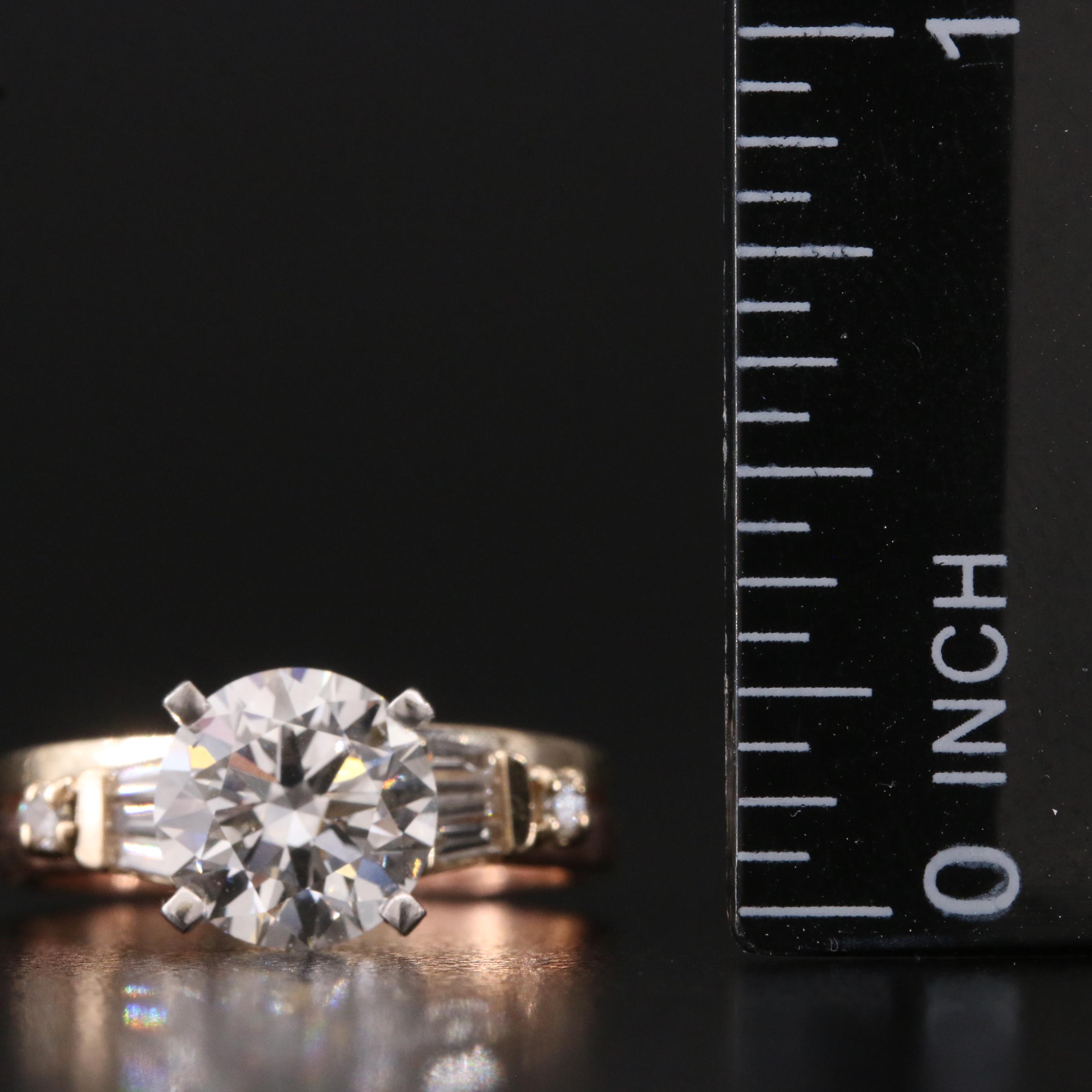 14K 2.38 CTW Lab Grown Diamond Ring with Platinum Top with IGI Report