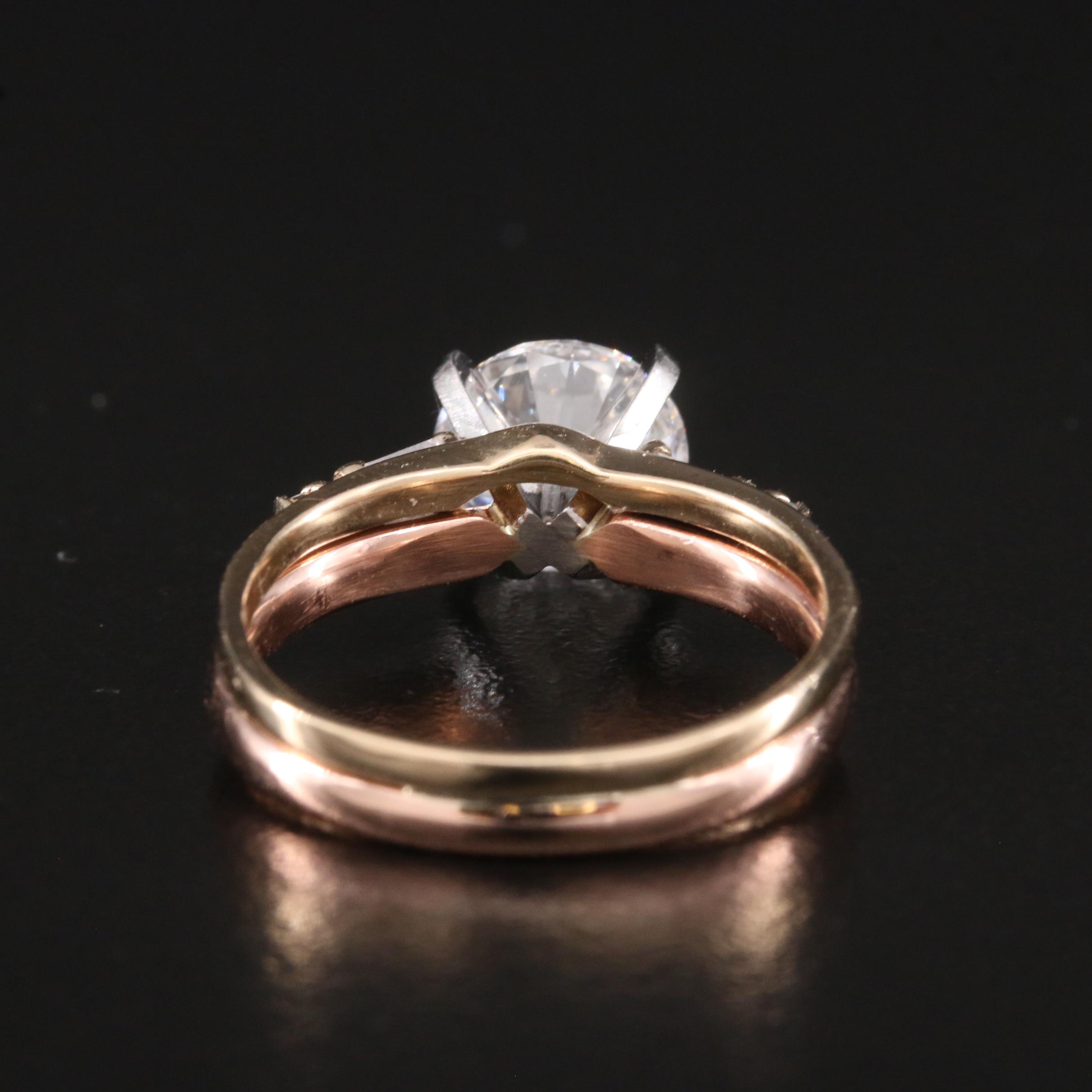 14K 2.38 CTW Lab Grown Diamond Ring with Platinum Top with IGI Report