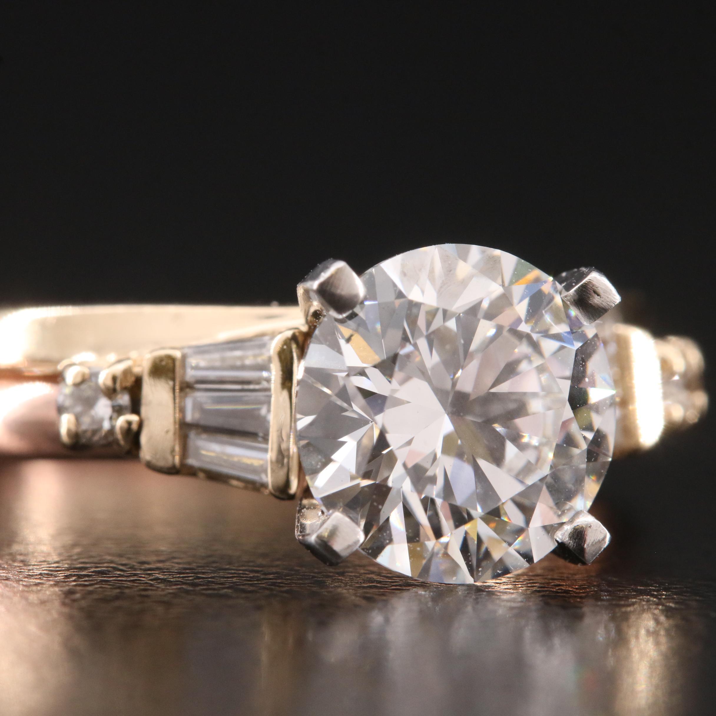 14K 2.38 CTW Lab Grown Diamond Ring with Platinum Top with IGI Report