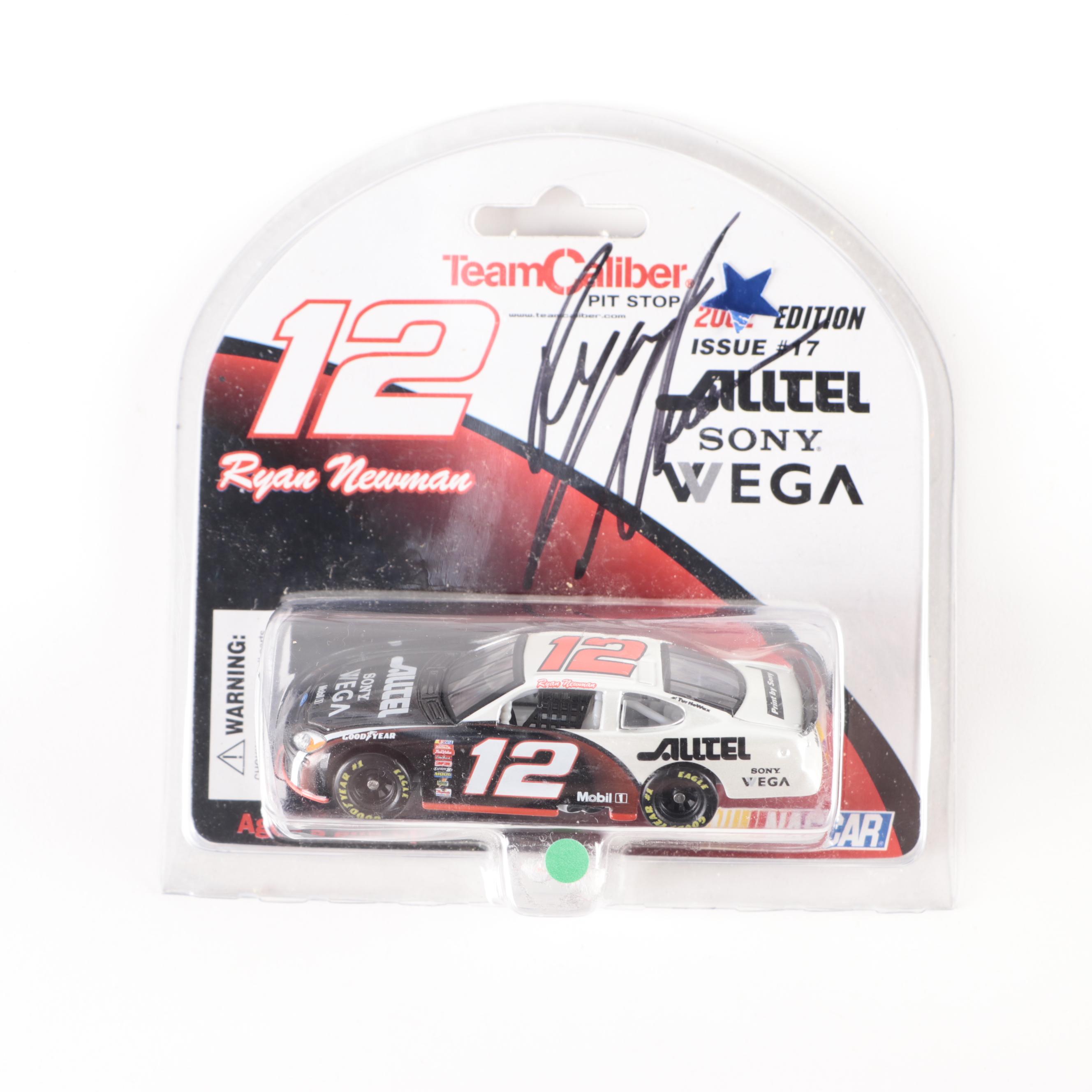 Team Caliber Pit Stop Diecast NASCAR Stock Cars with Signed Ryan Newman, 2000s