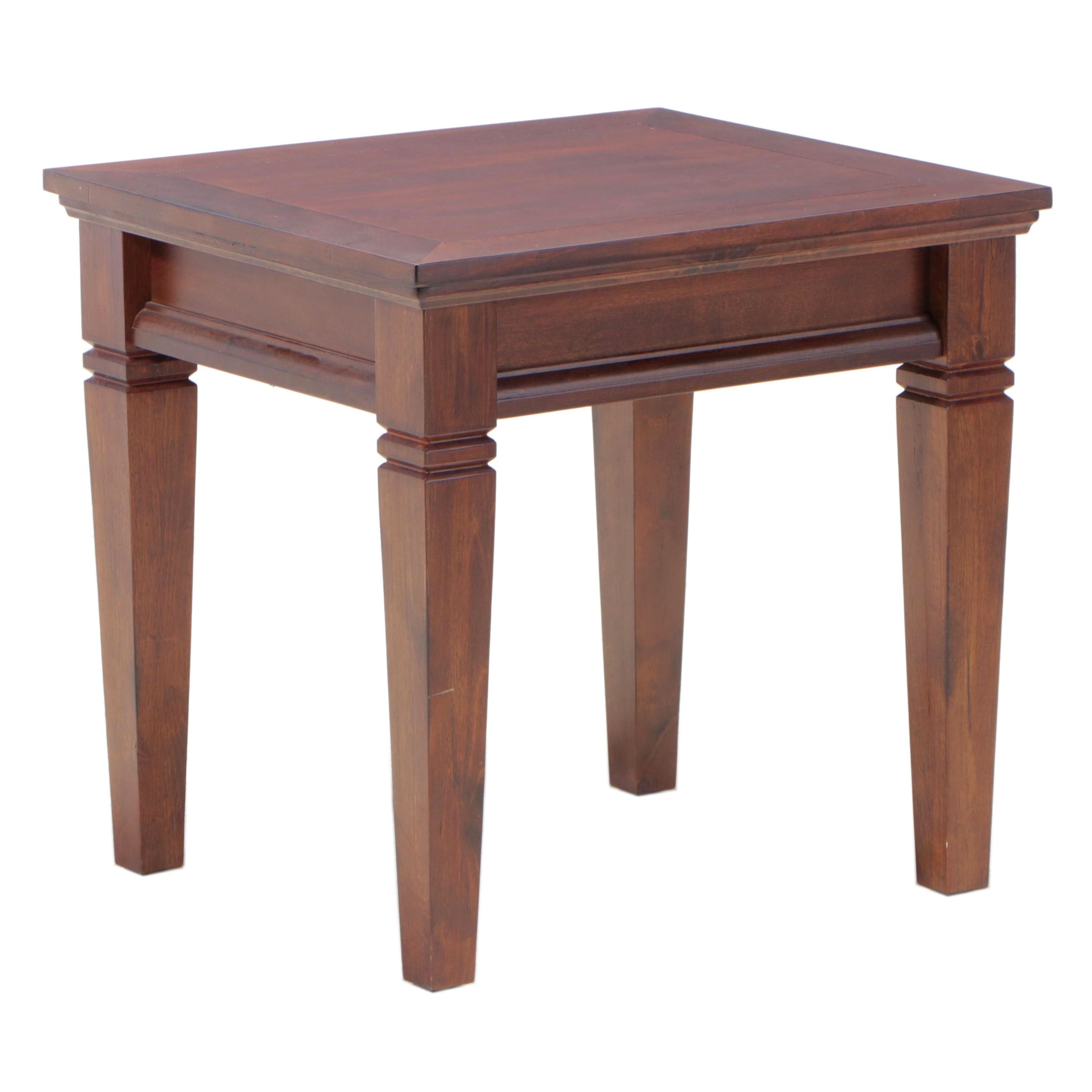 Rustic Mahogany-Stained Side Table