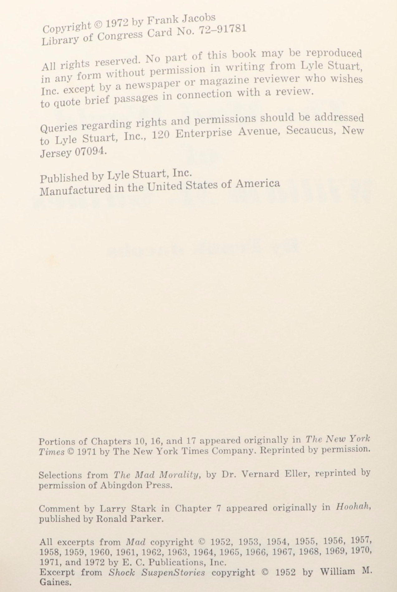 "The Mad World of William M. Gaines" by Frank Jacobs, 1972