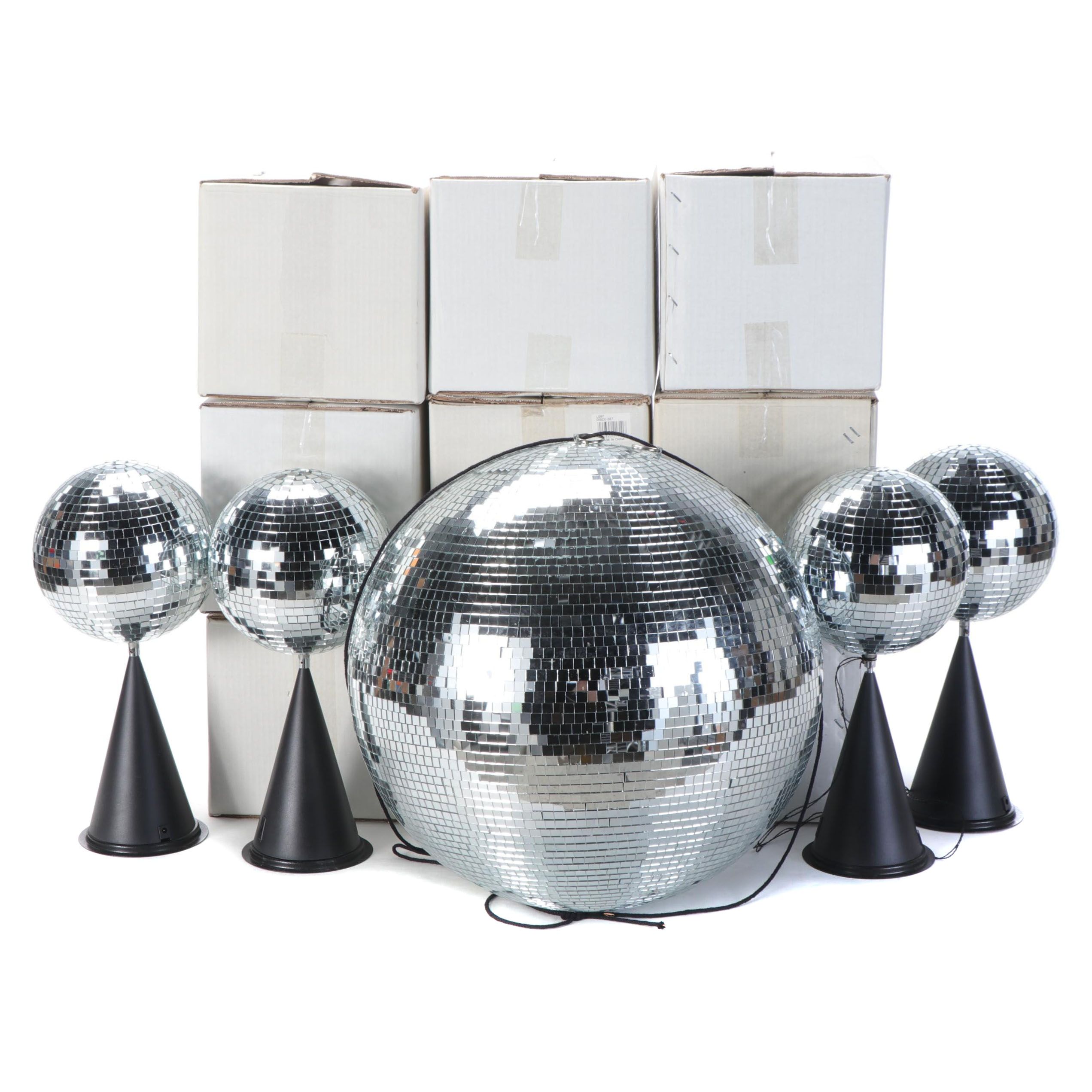 Tabletop Spinning Disco Balls With Hanging Disco Ball EBTH