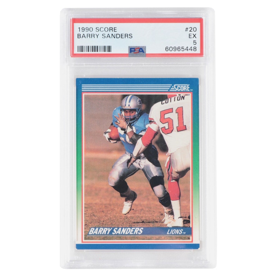 1990 Score Barry Sanders #20 Graded PSA 5 EX Football Card