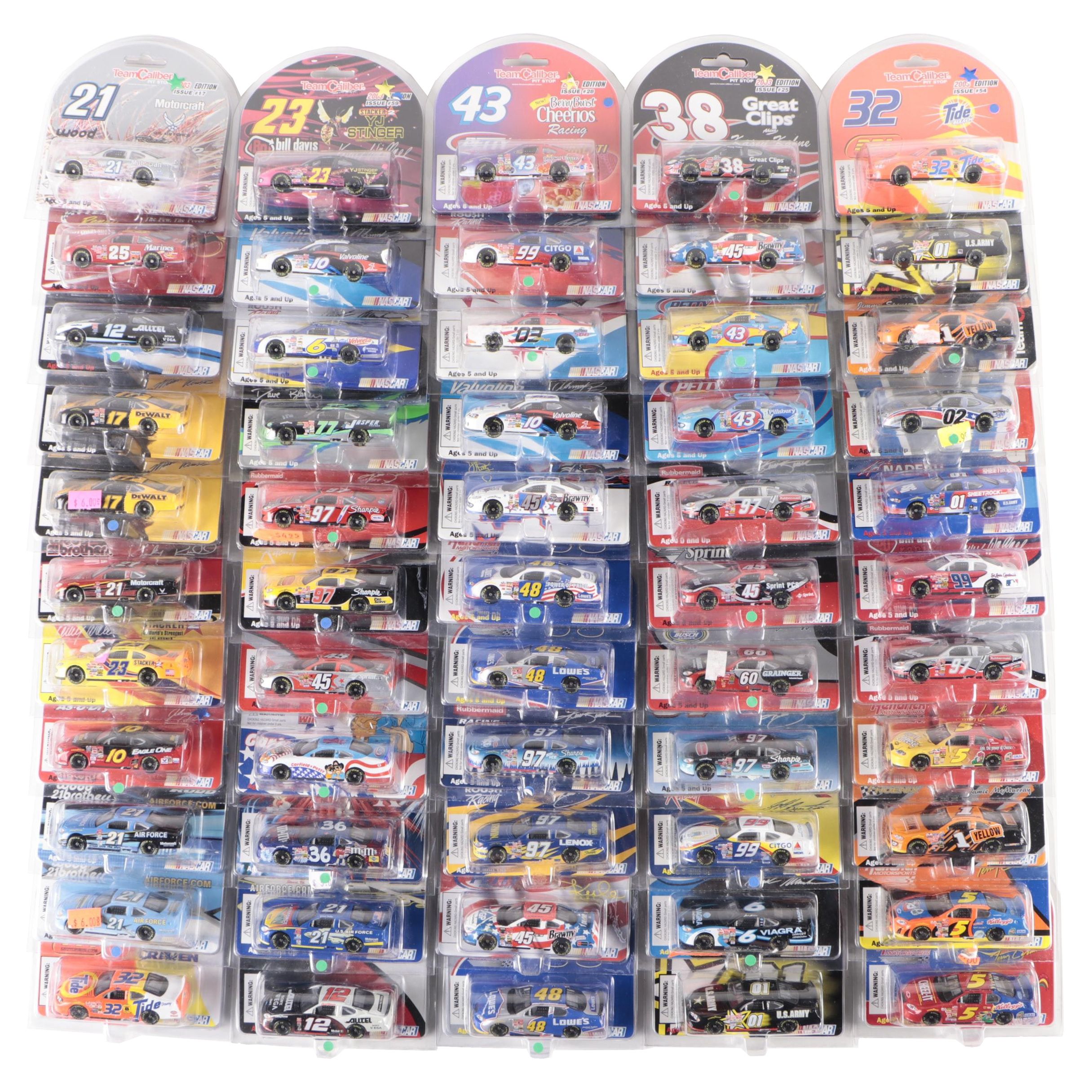 Team Caliber Pit Stop Diecast NASCAR Stock Cars with Signed Ryan Newman, 2000s