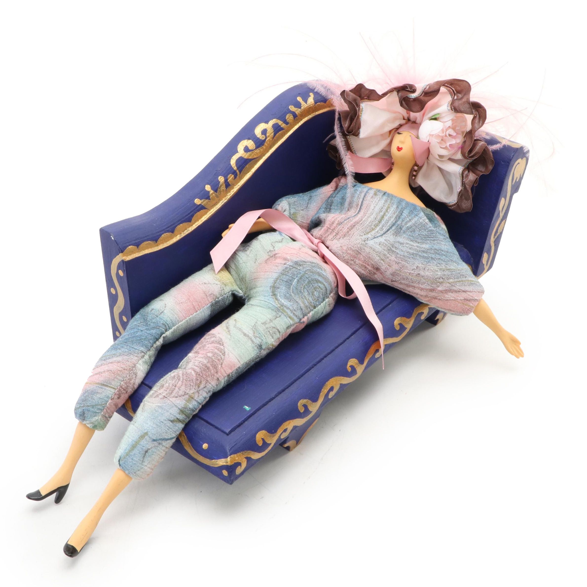 Artist Doll on Chaise Lounge
