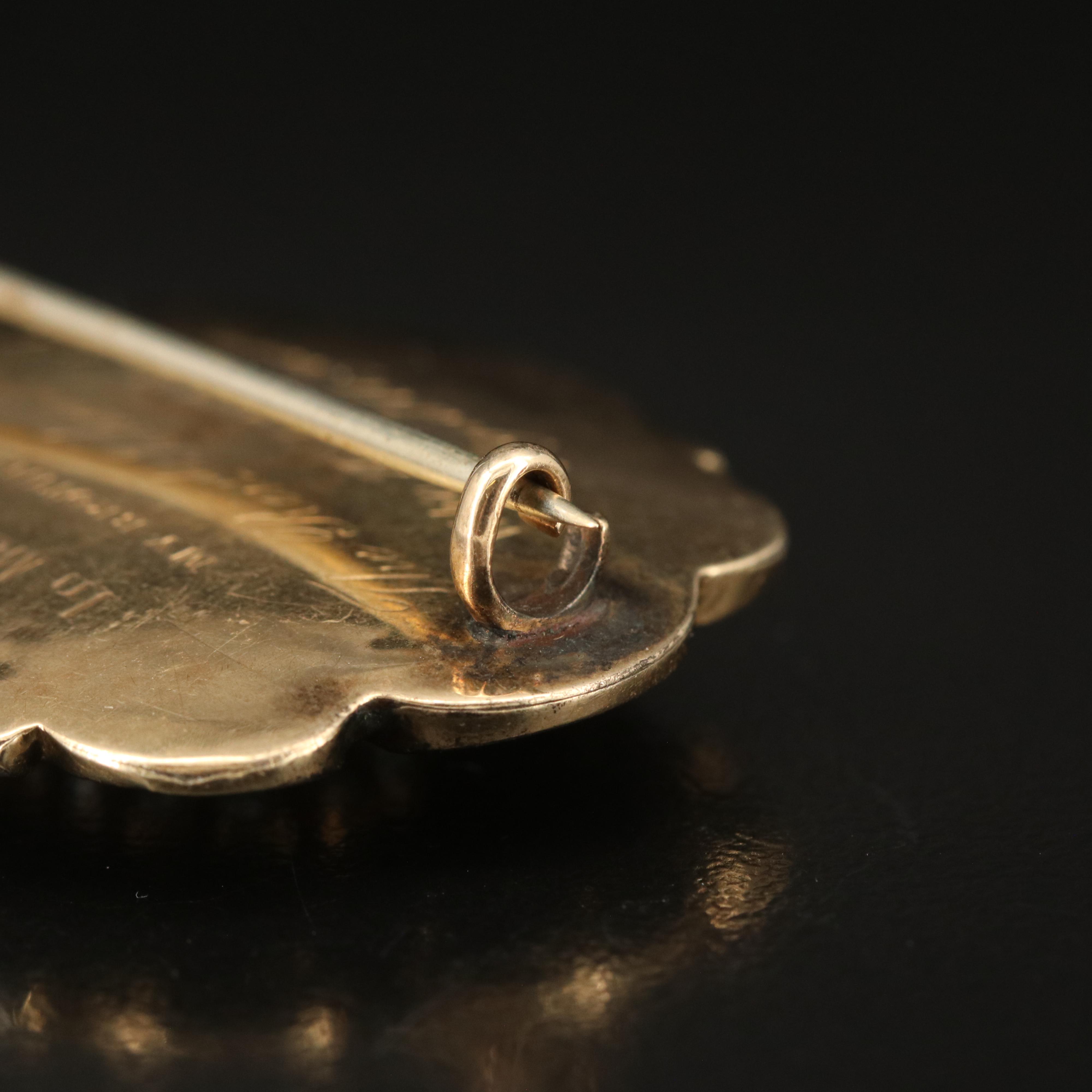 Victorian Pearl and Enamel Mourning Hair Brooch