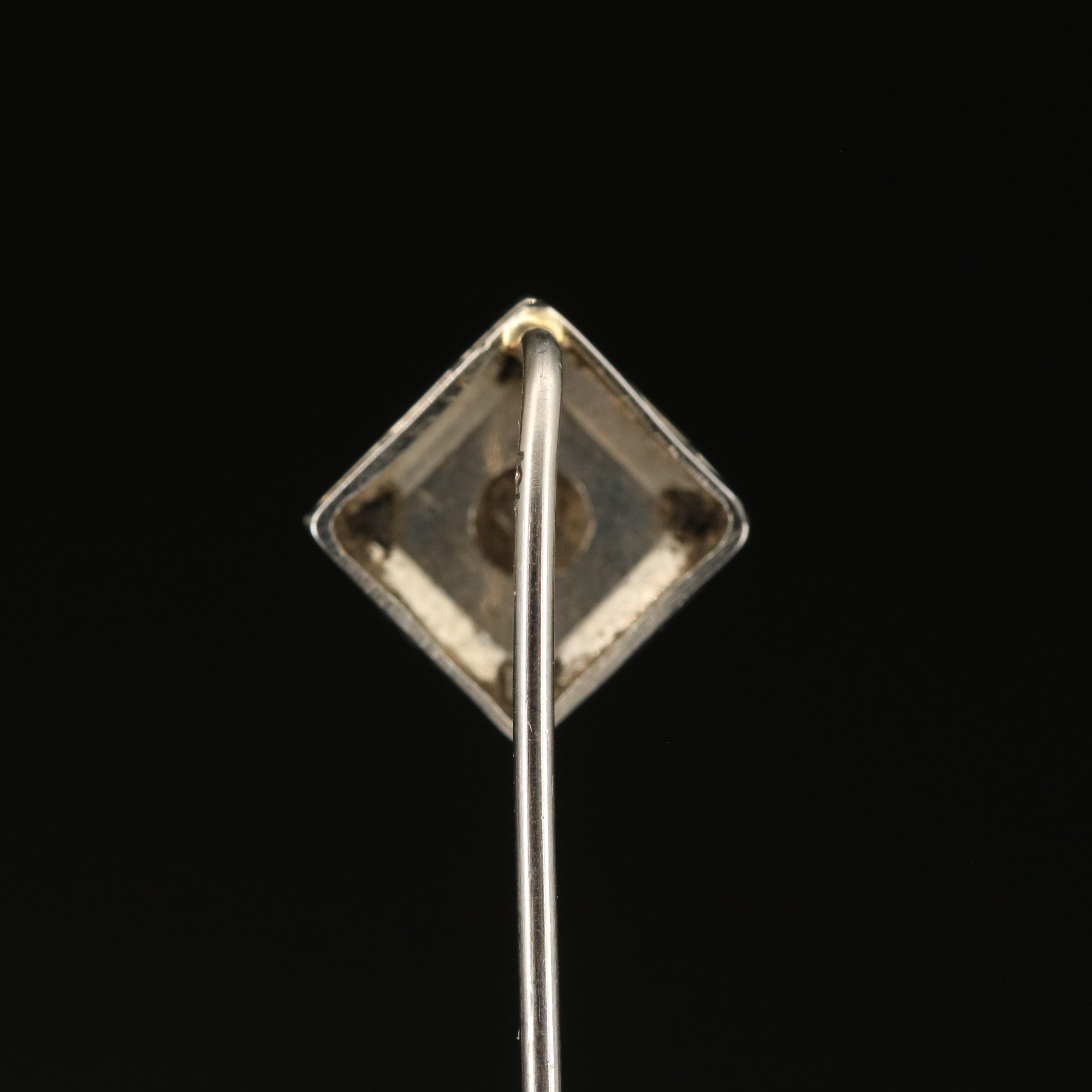 Edwardian 18K Diamond and Sapphire Stick Pin