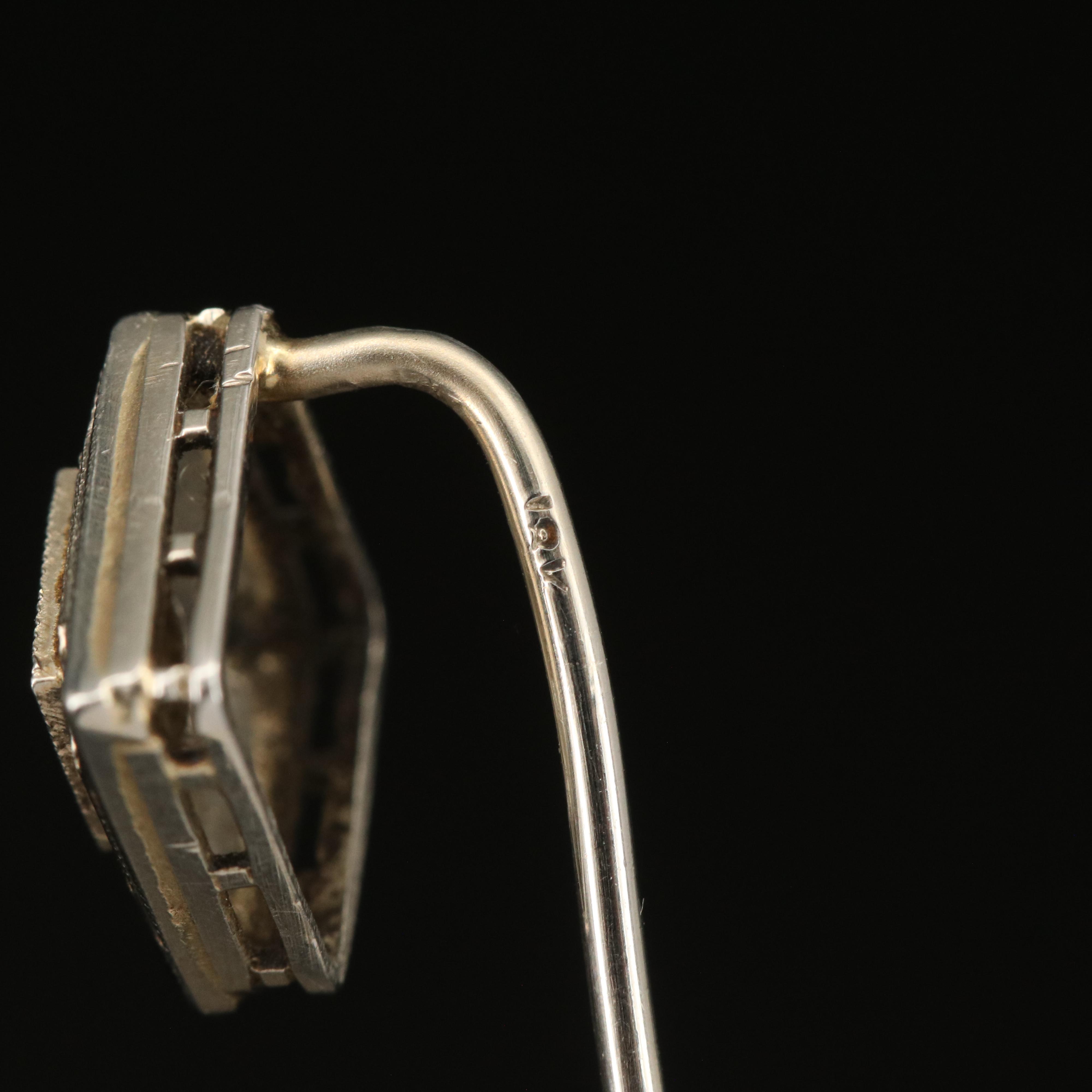 Edwardian 18K Diamond and Sapphire Stick Pin