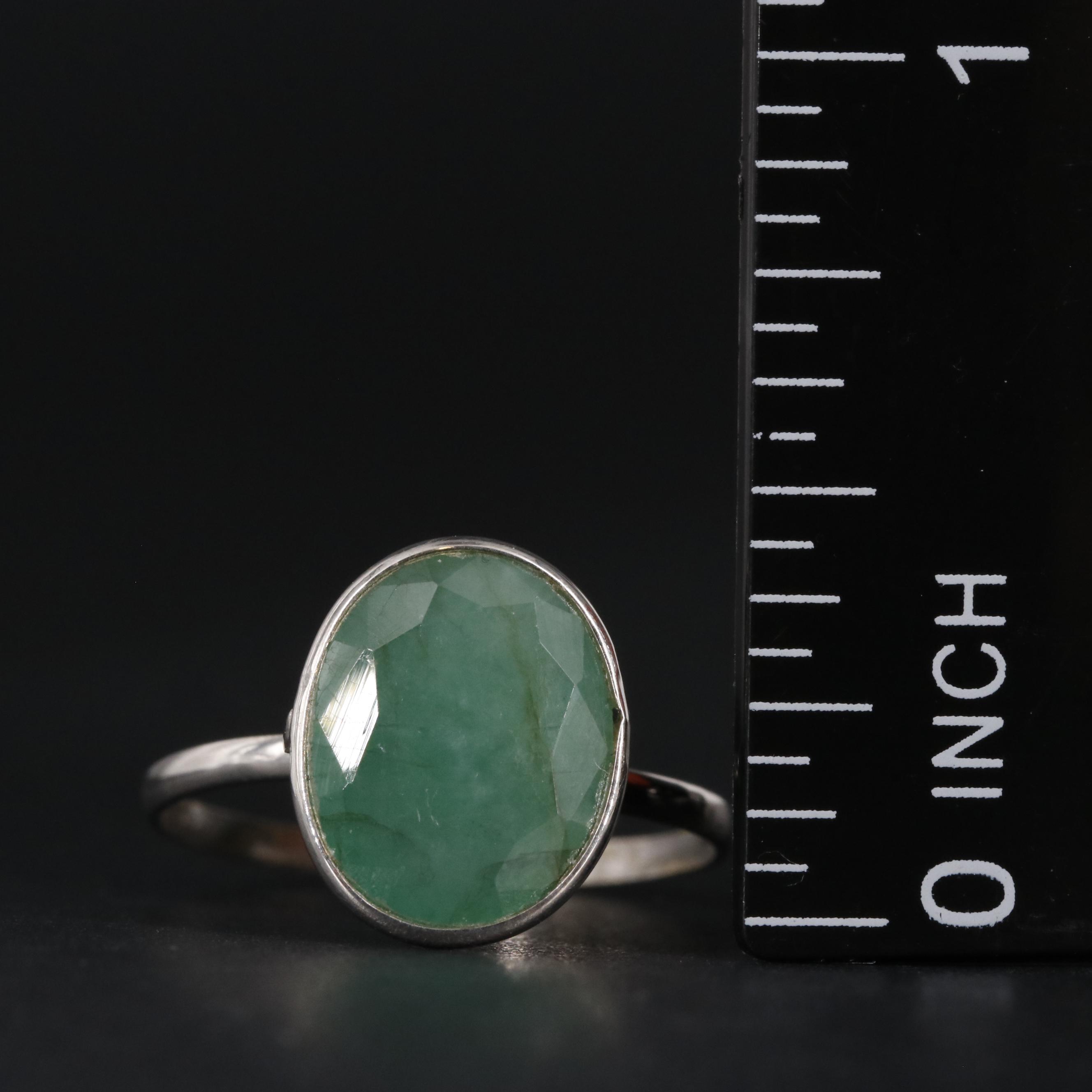 14K 3.35 CT Emerald Solitaire Ring