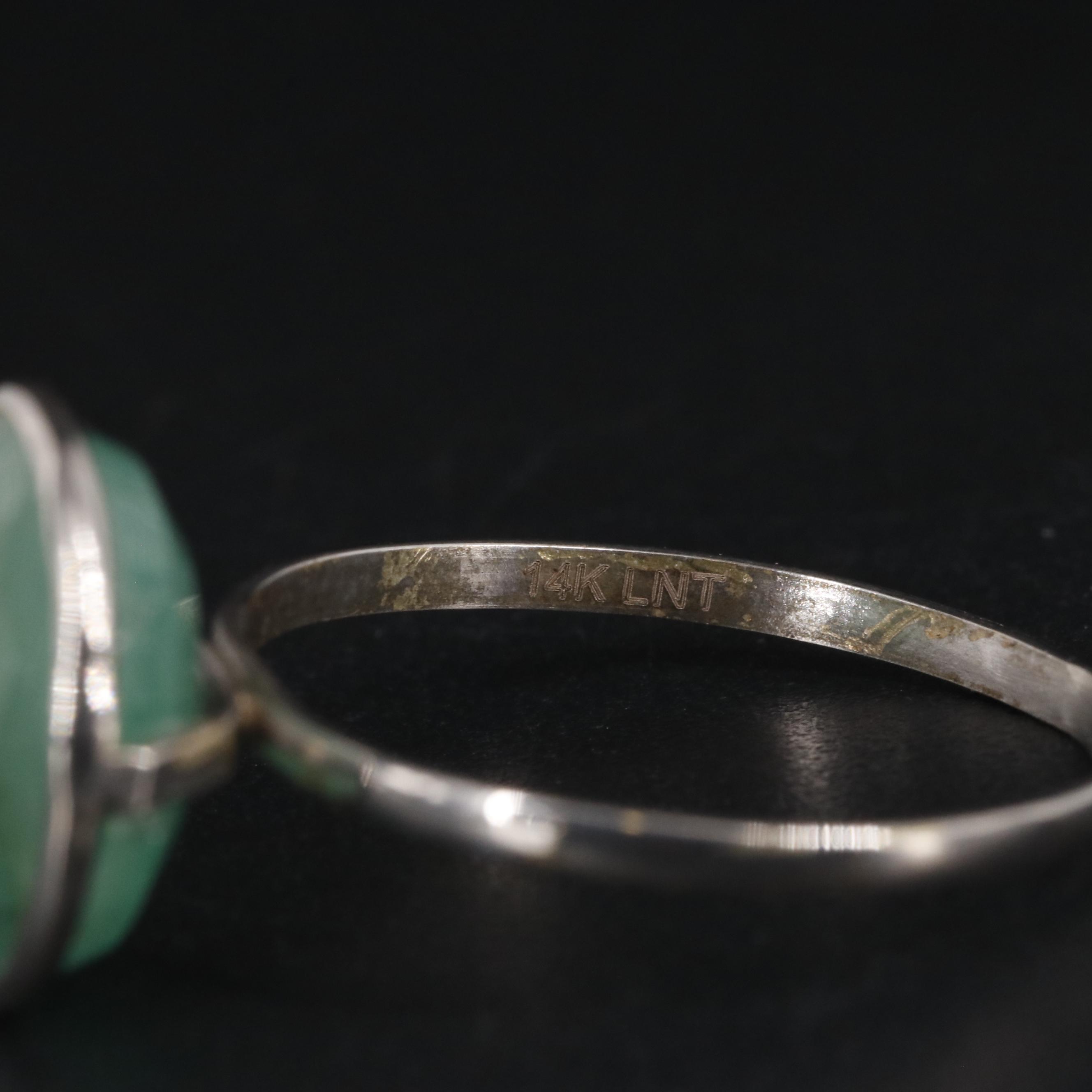 14K 3.35 CT Emerald Solitaire Ring