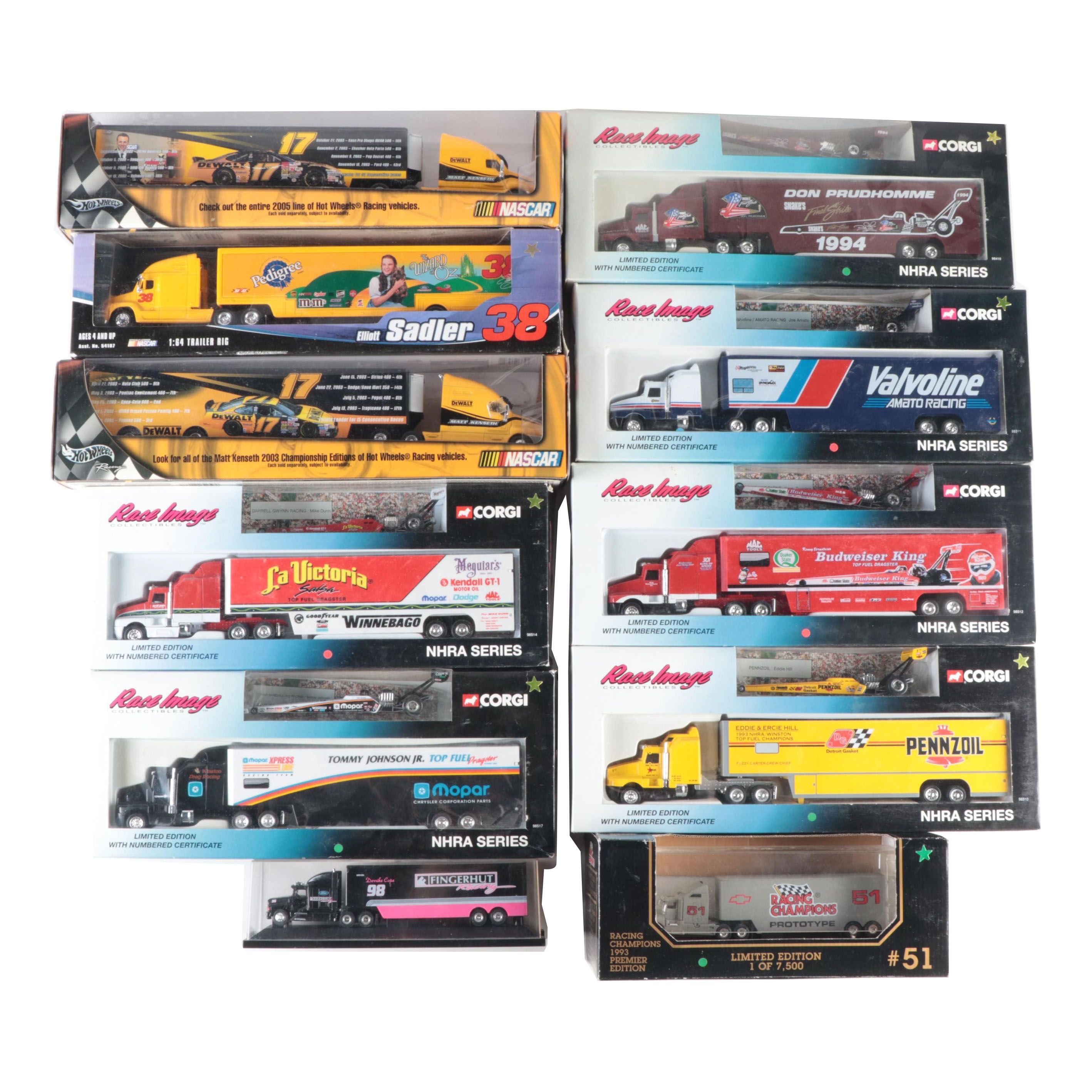 Corgi, Racing Champions, and Hot Wheels Diecast Vehicles