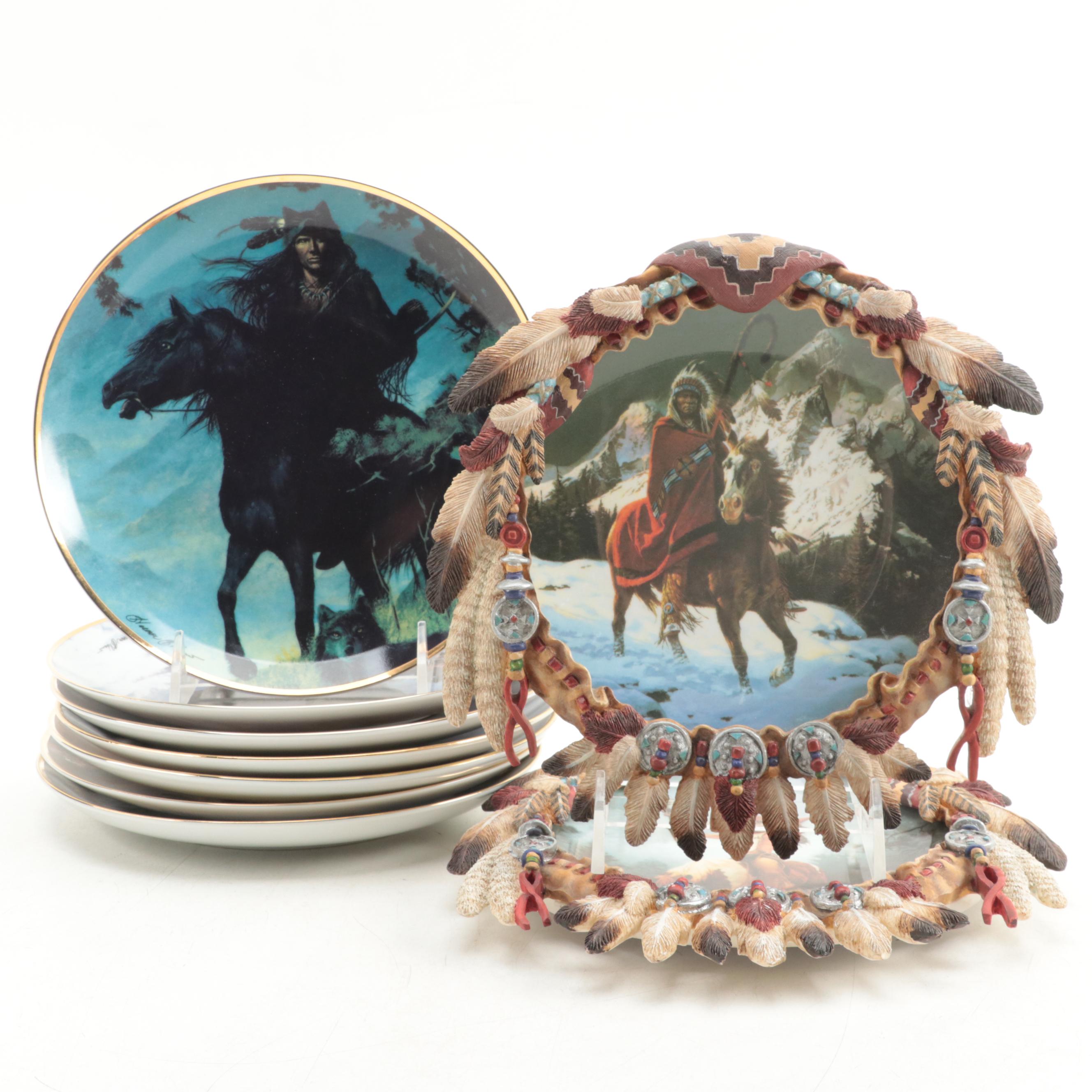 Franklin Mint Porcelain and Hamilton Collection Plastic Collector Plates