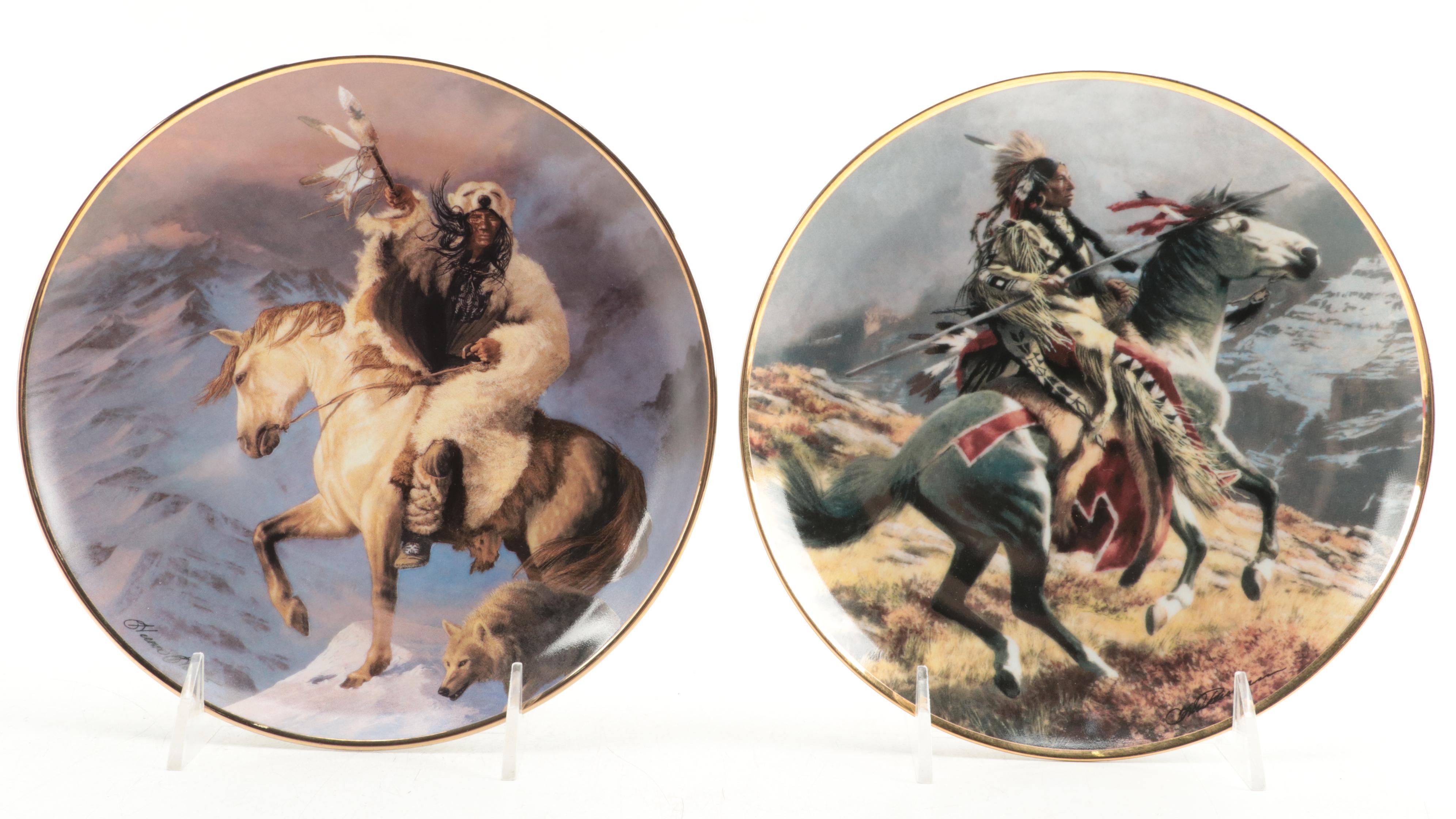 Franklin Mint Porcelain and Hamilton Collection Plastic Collector Plates