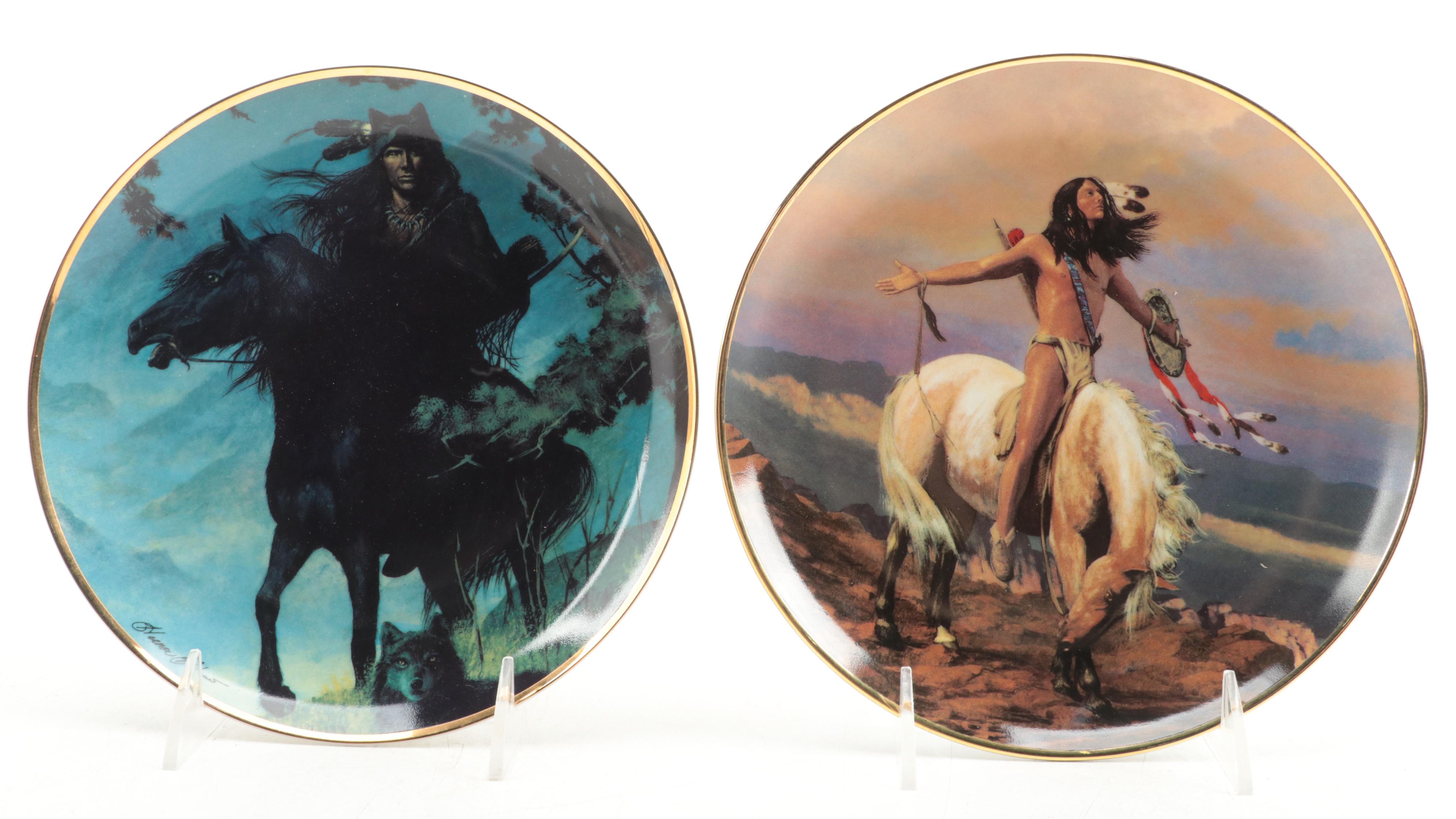 Franklin Mint Porcelain and Hamilton Collection Plastic Collector Plates