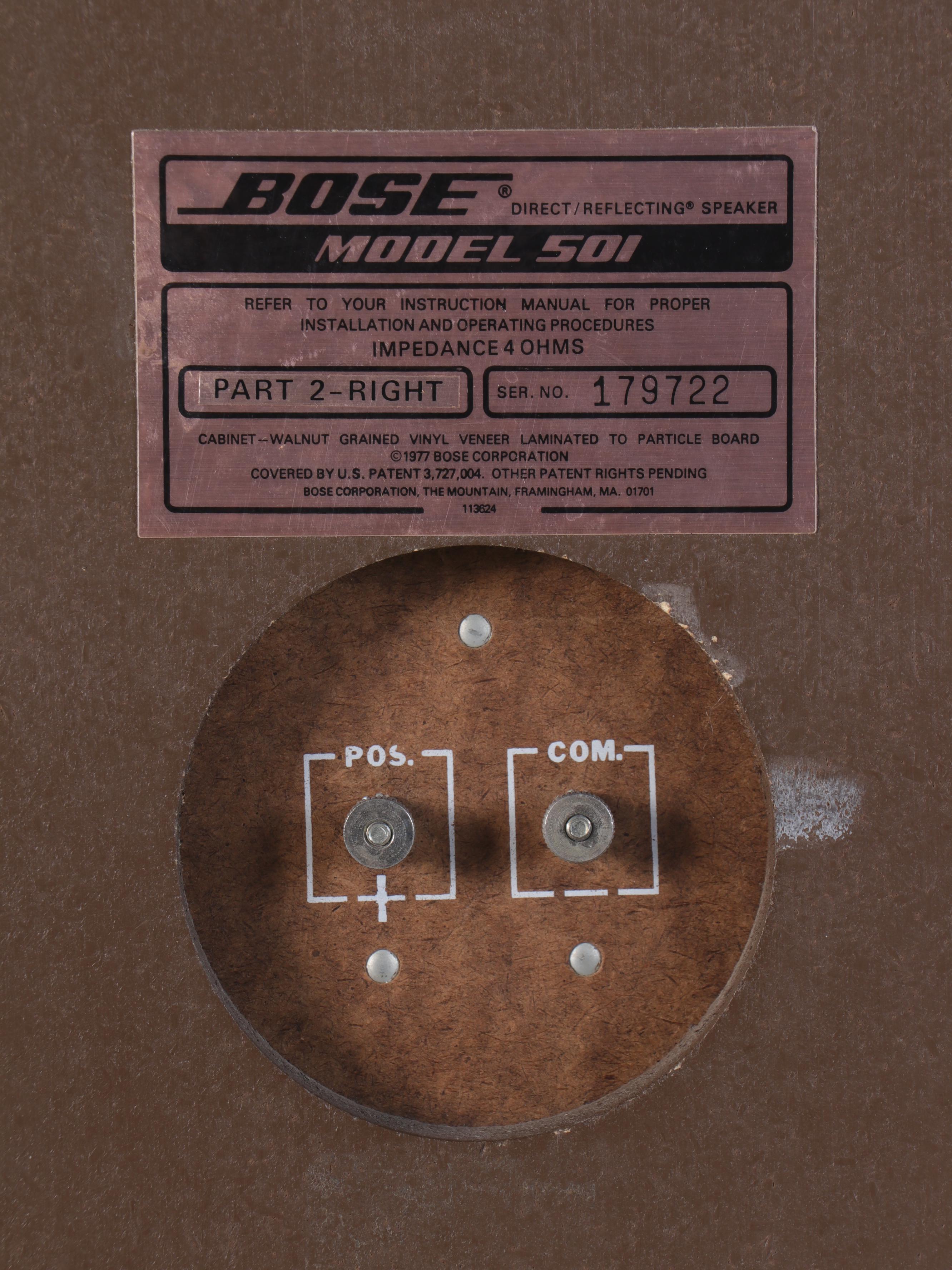 Bose Model 501 Direct/Reflecting Loudspeakers, Late 20th Century