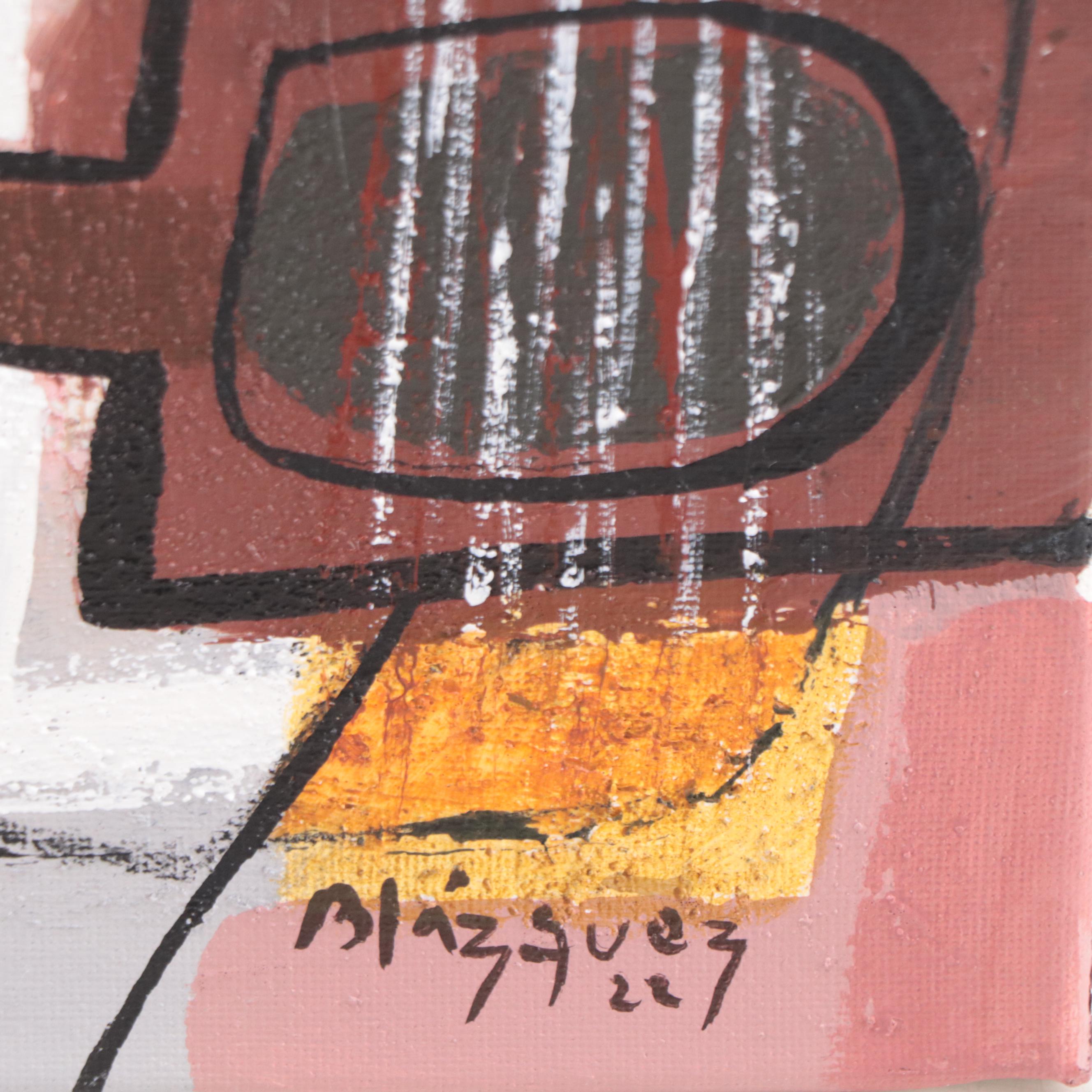 Michel Blázquez Acrylic Painting "Still Life Abstract," 2022