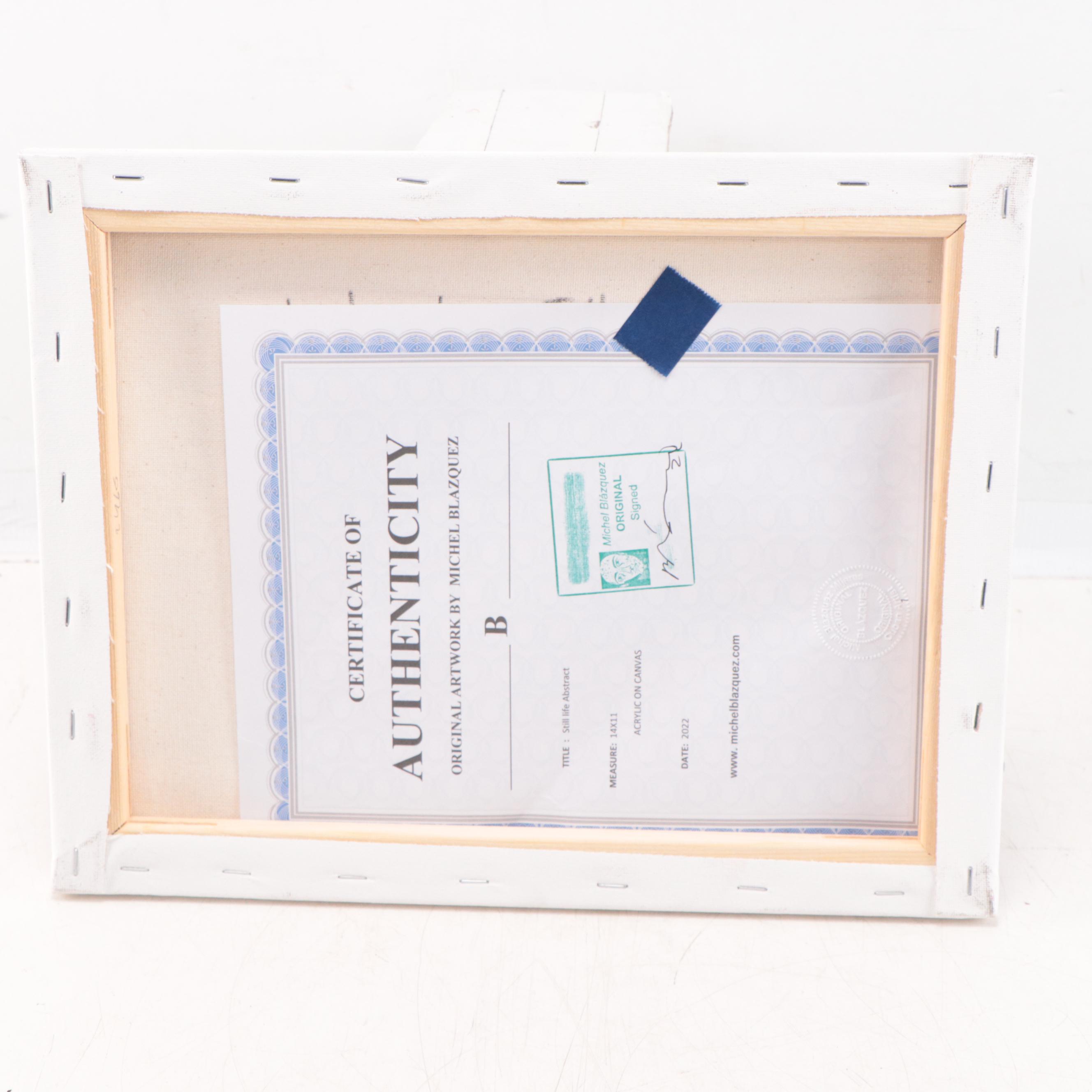 Michel Blázquez Acrylic Painting "Still Life Abstract," 2022