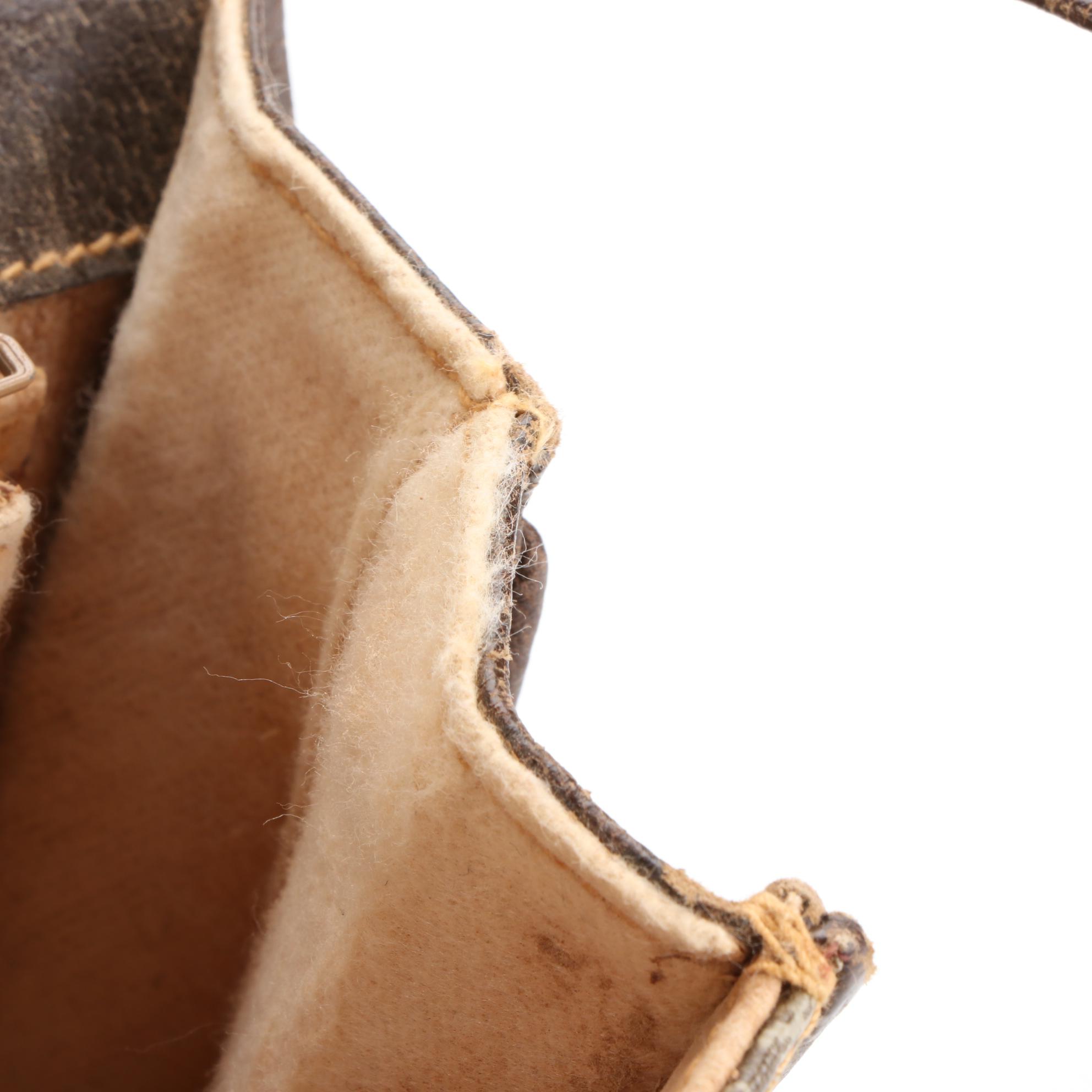 Gucci Medium Flap Slim Shoulder Bag in GG Supreme Canvas and Brown Leather