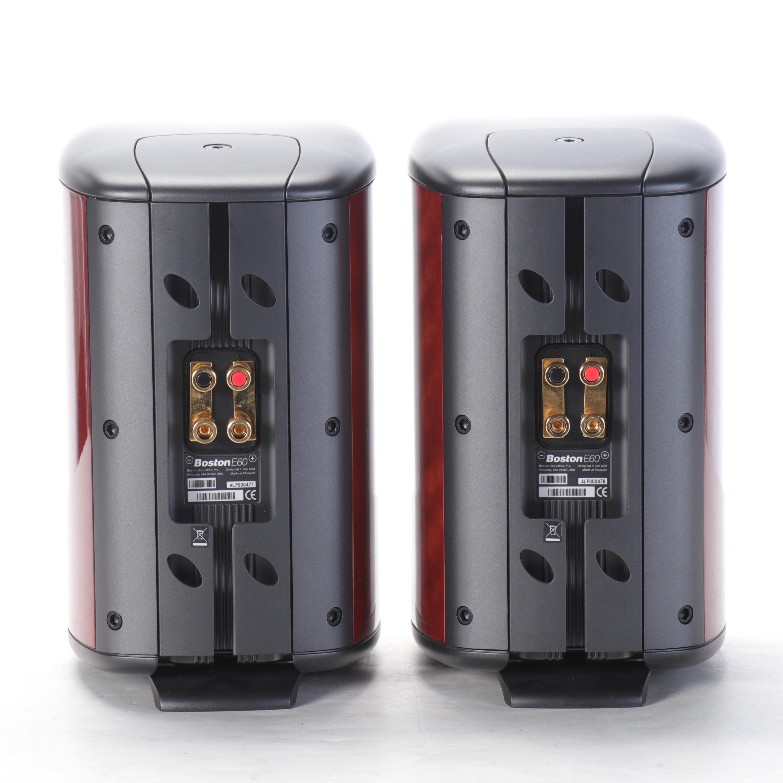 Boston Acoustics E60 Cherry Veneer Panel Bookshelf Speakers