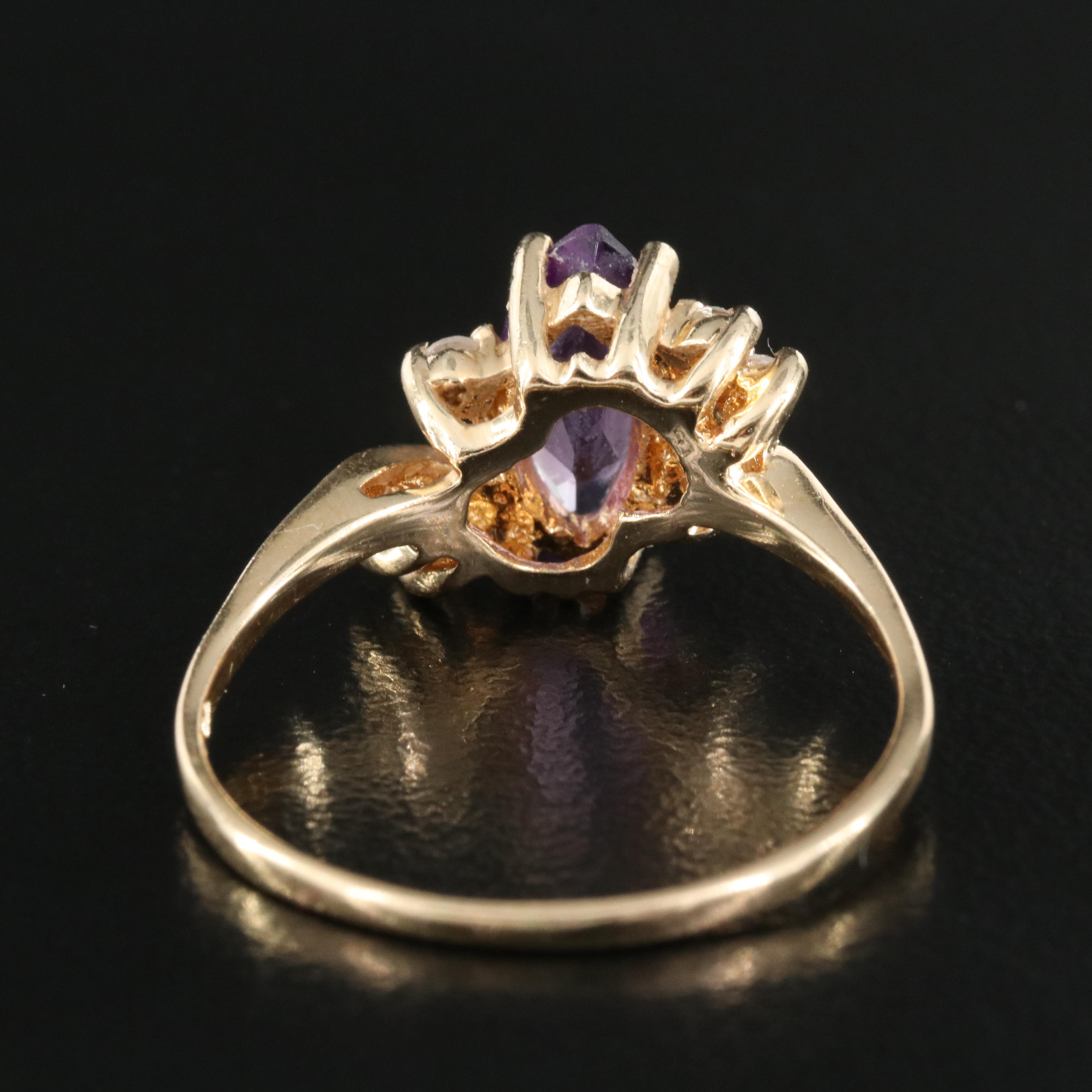 14K Amethyst and Diamond Ring