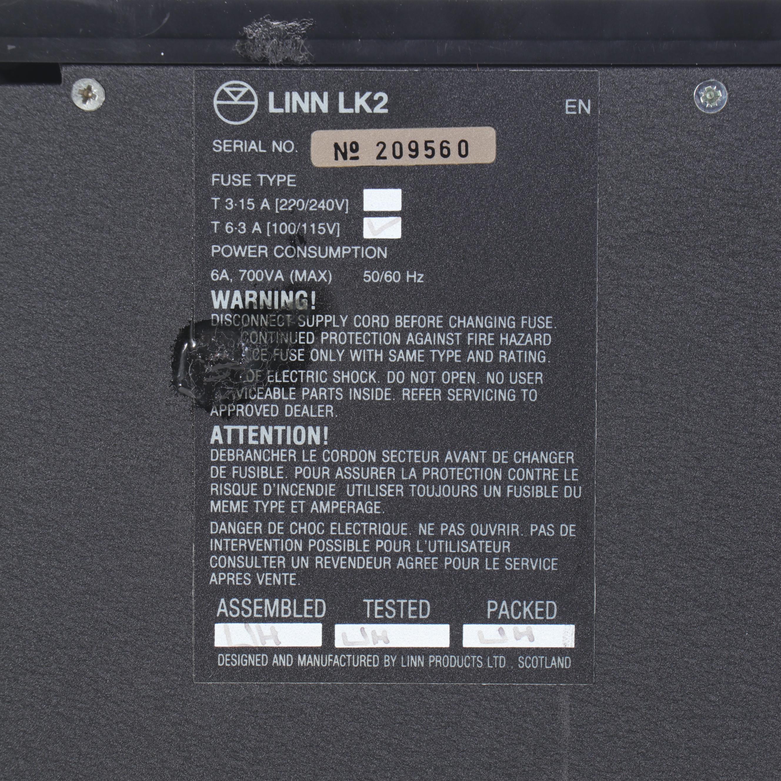 Linn LK100 and Linn LK280 Power Amplifiers, Late 20th Century