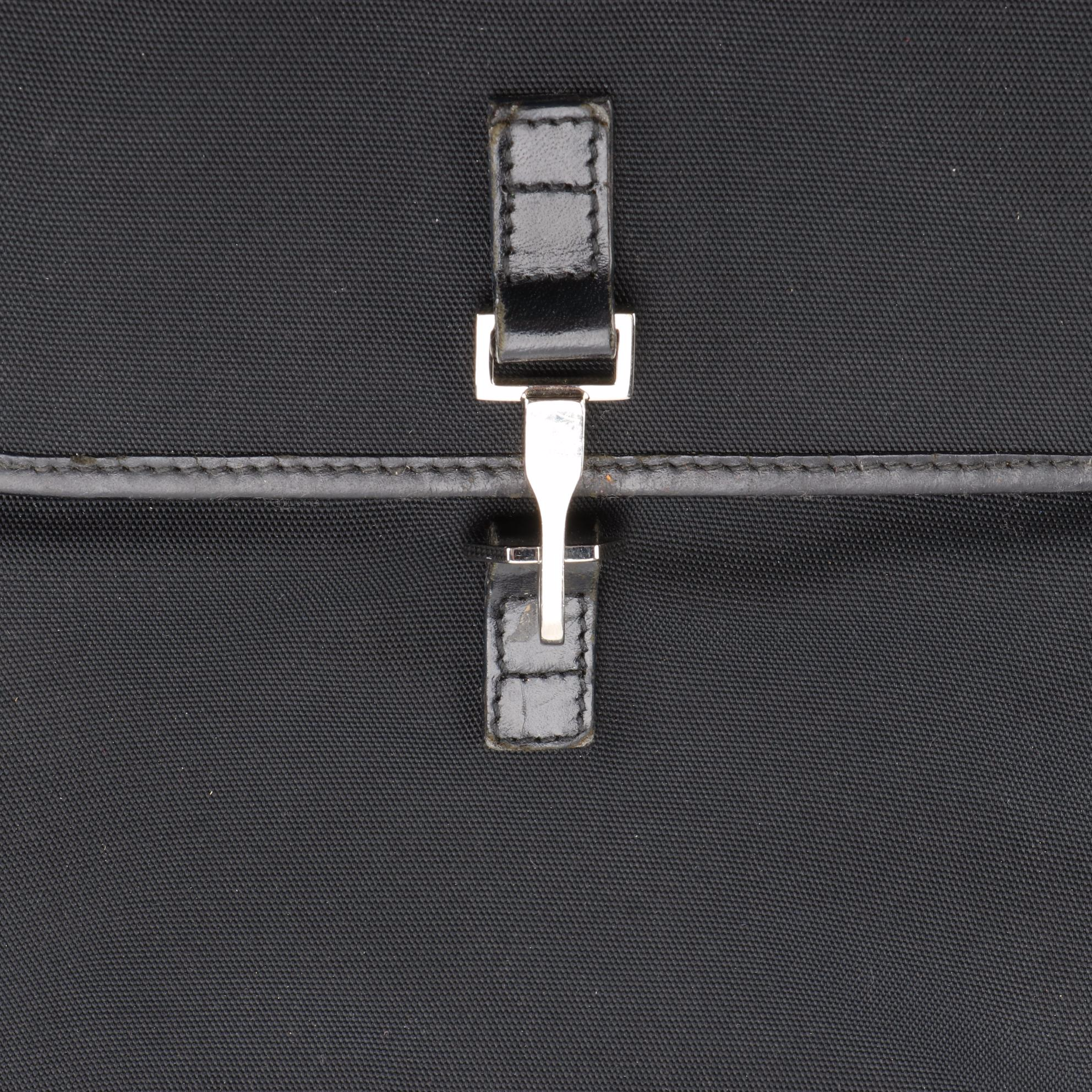 Gucci Small Crossbody Bag in Black Ballistic Nylon with Leather Trim