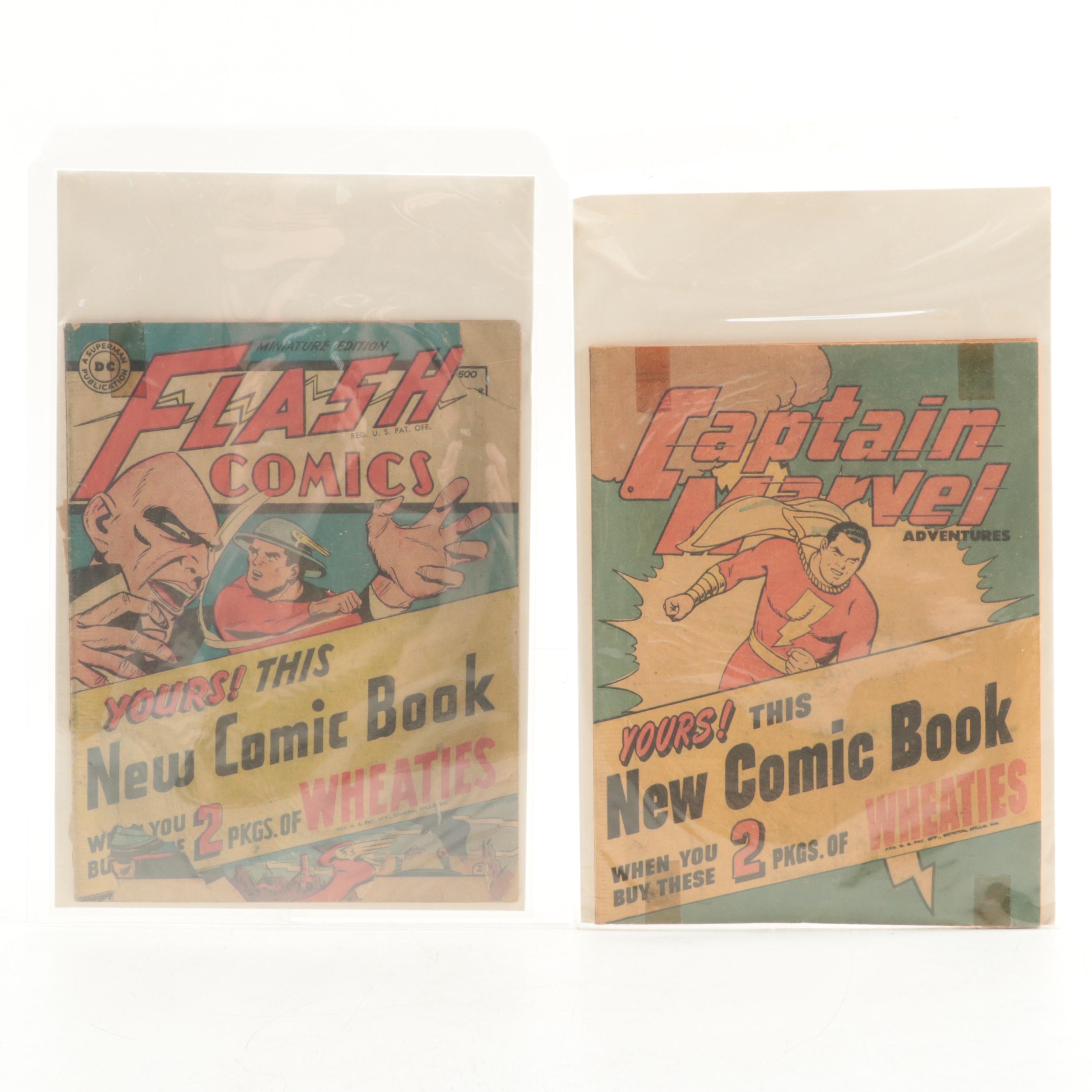 "Flash" and "Captain Marvel Adventures" Wheaties Miniature Edition Comic Books