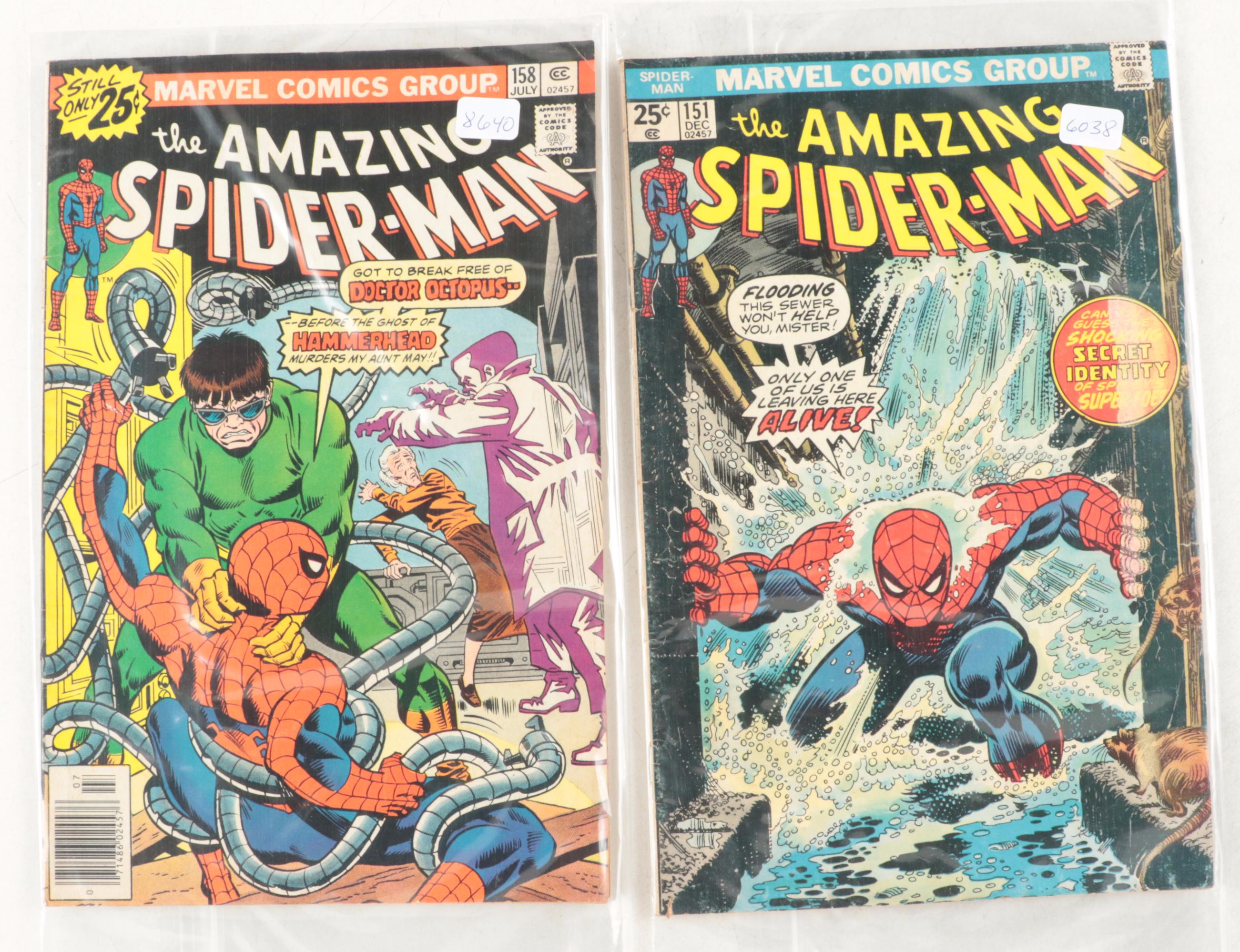 "The Amazing Spider-Man" with Other Bronze Age Comic Books and Coloring Books