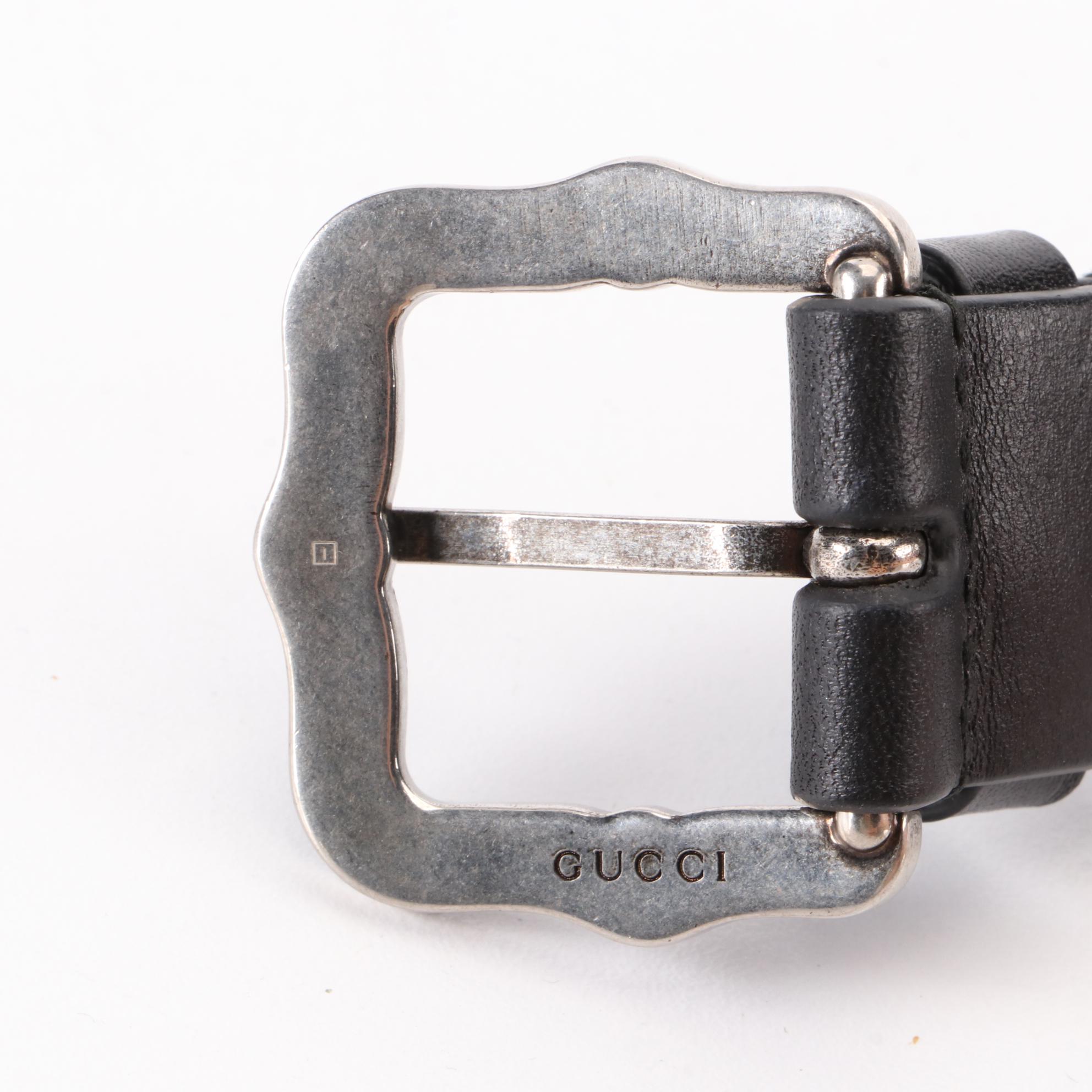 Gucci Feline Tiger Head Choker Collar in Studded Black Leather