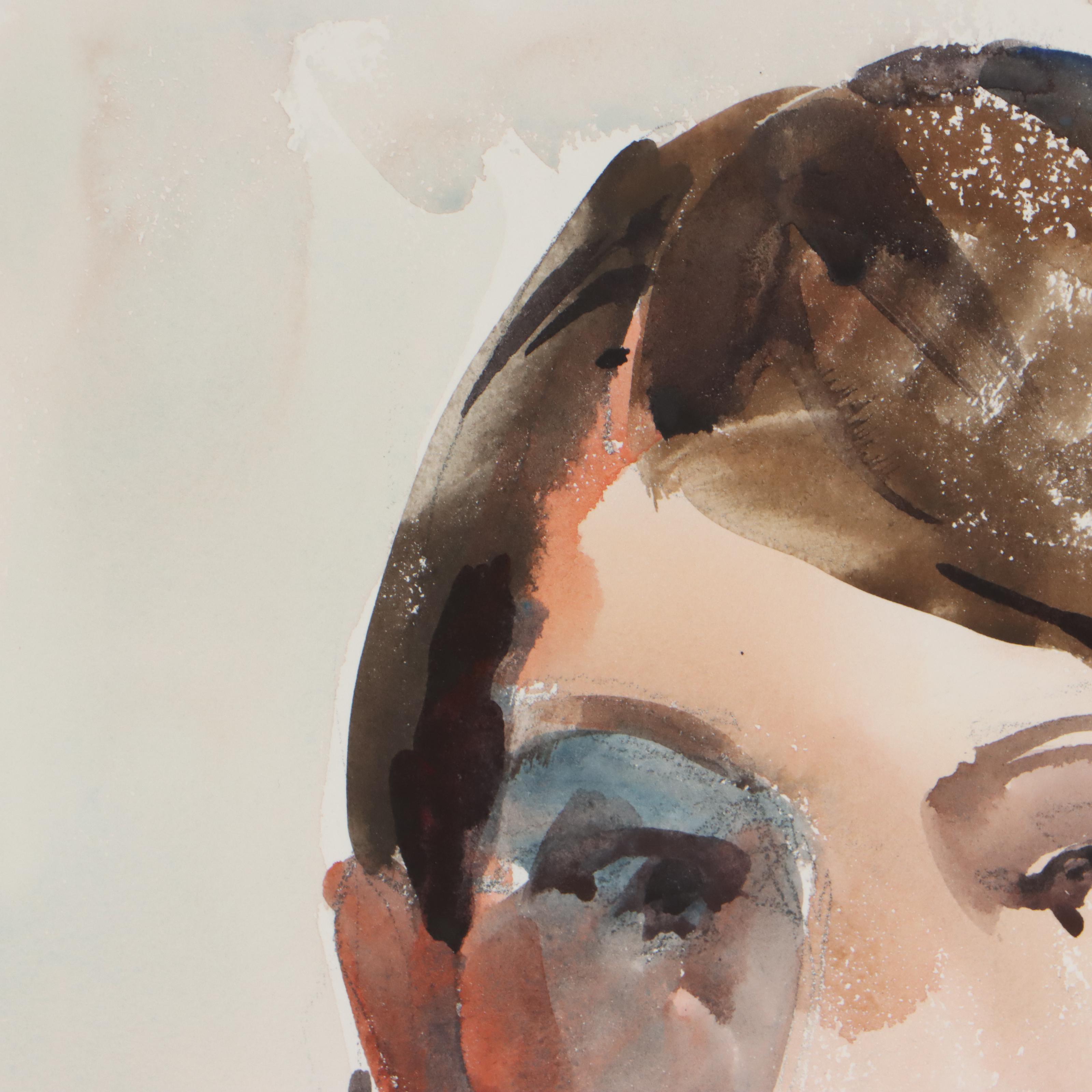 Jack Meanwell Portrait Watercolor Painting "Sharon Dirr," 1968